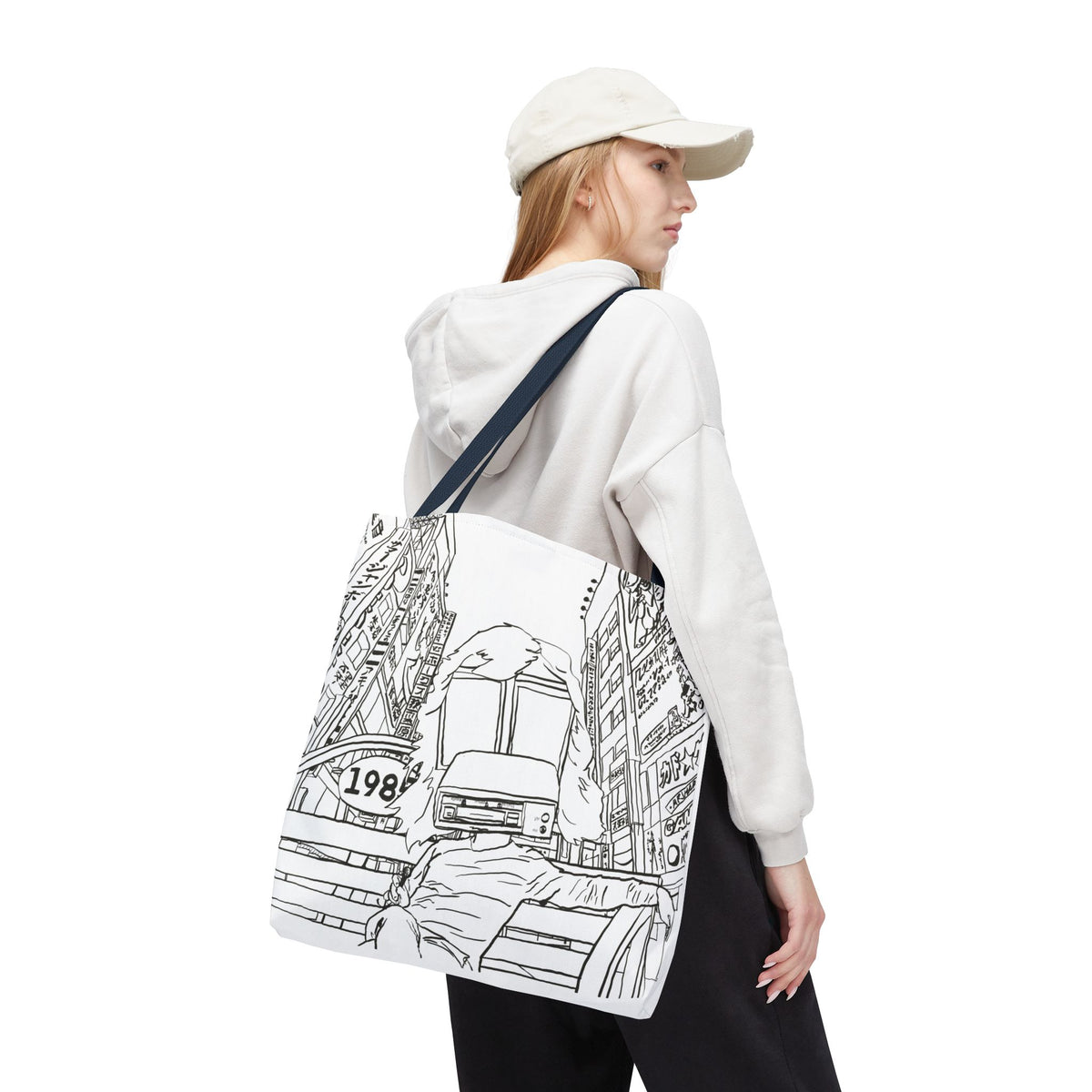 8-Track Player in a Digital World - Artistic Tote Bag: Unique, Versatile, Fun, Eco-Friendly, Great for Everyday Use, Gift for Art Lovers, Travel Essential