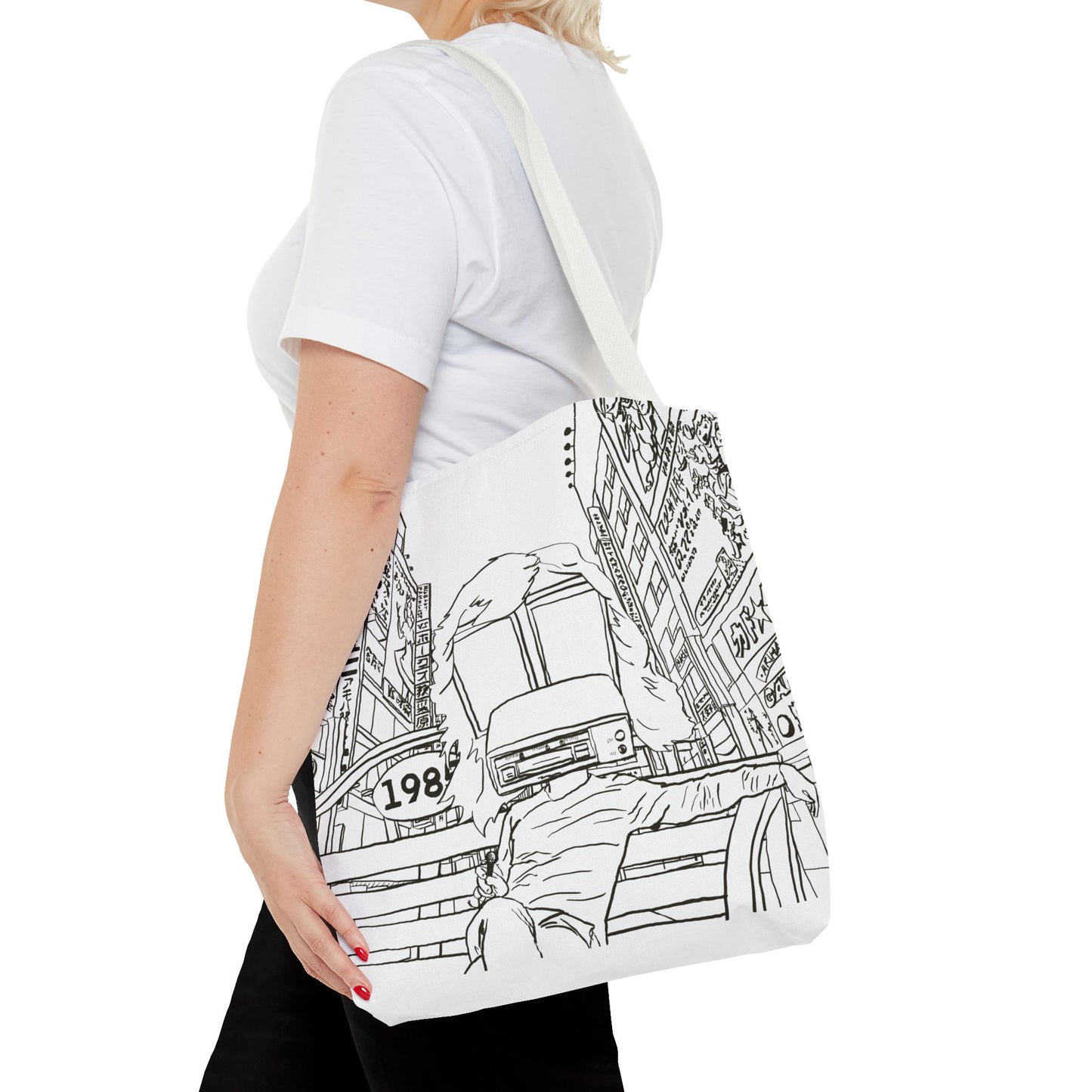8-Track Player in a Digital World - Artistic Tote Bag: Unique, Versatile, Fun, Eco-Friendly, Great for Everyday Use, Gift for Art Lovers, Travel Essential