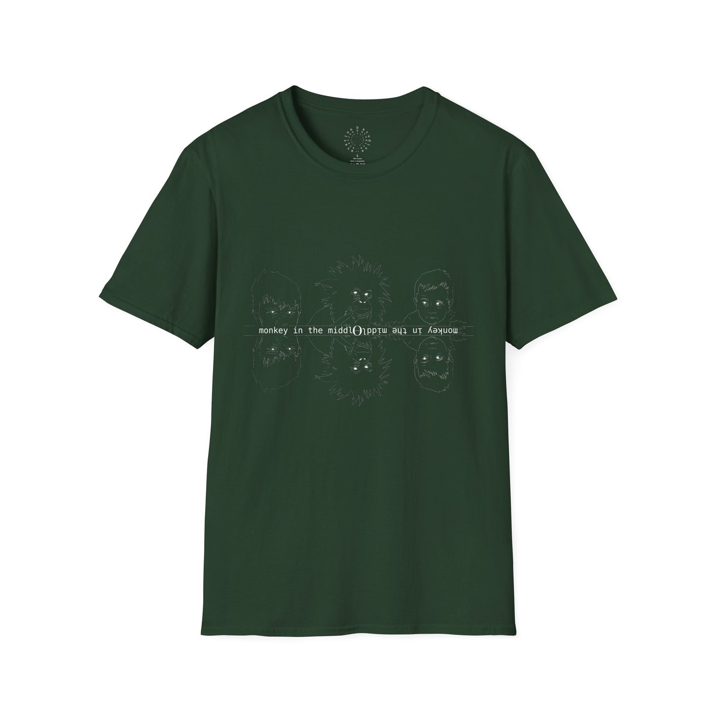 Monkey in the Middle - Unisex Softstyle T-Shirt