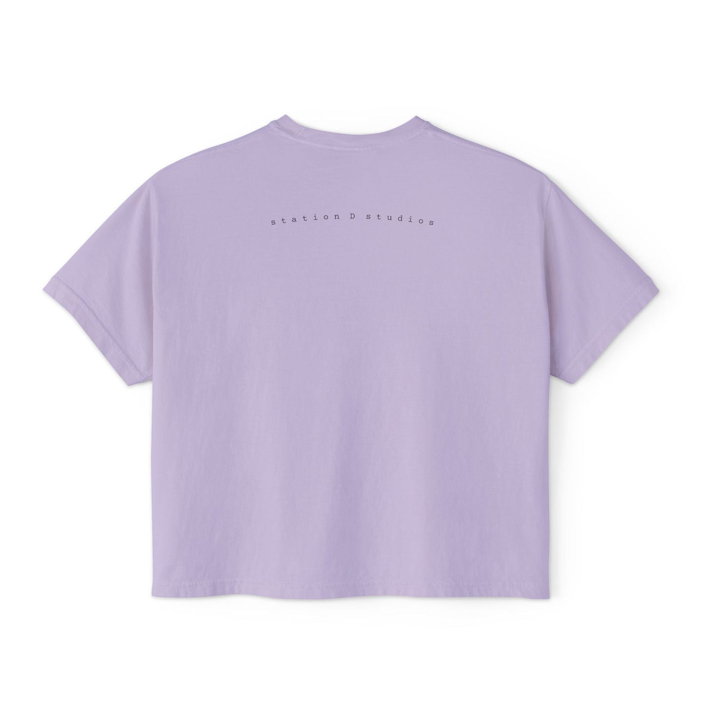 station D studios - Casual Women's Boxy Tee, Comfortable Summer Top, Trendy Graphic Tee, Perfect for Everyday Wear, Stylish Gift Idea