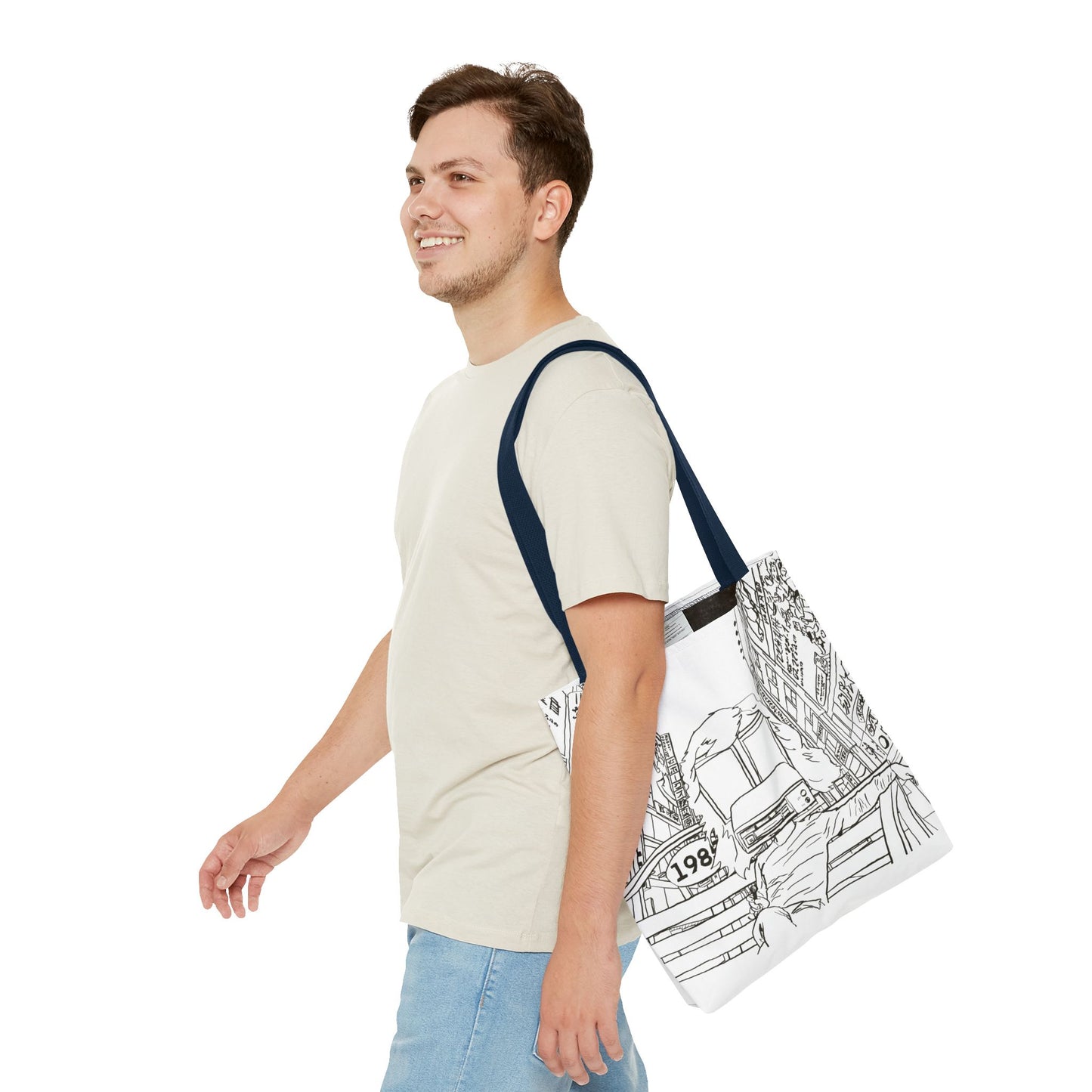 8-Track Player in a Digital World - Artistic Tote Bag: Unique, Versatile, Fun, Eco-Friendly, Great for Everyday Use, Gift for Art Lovers, Travel Essential