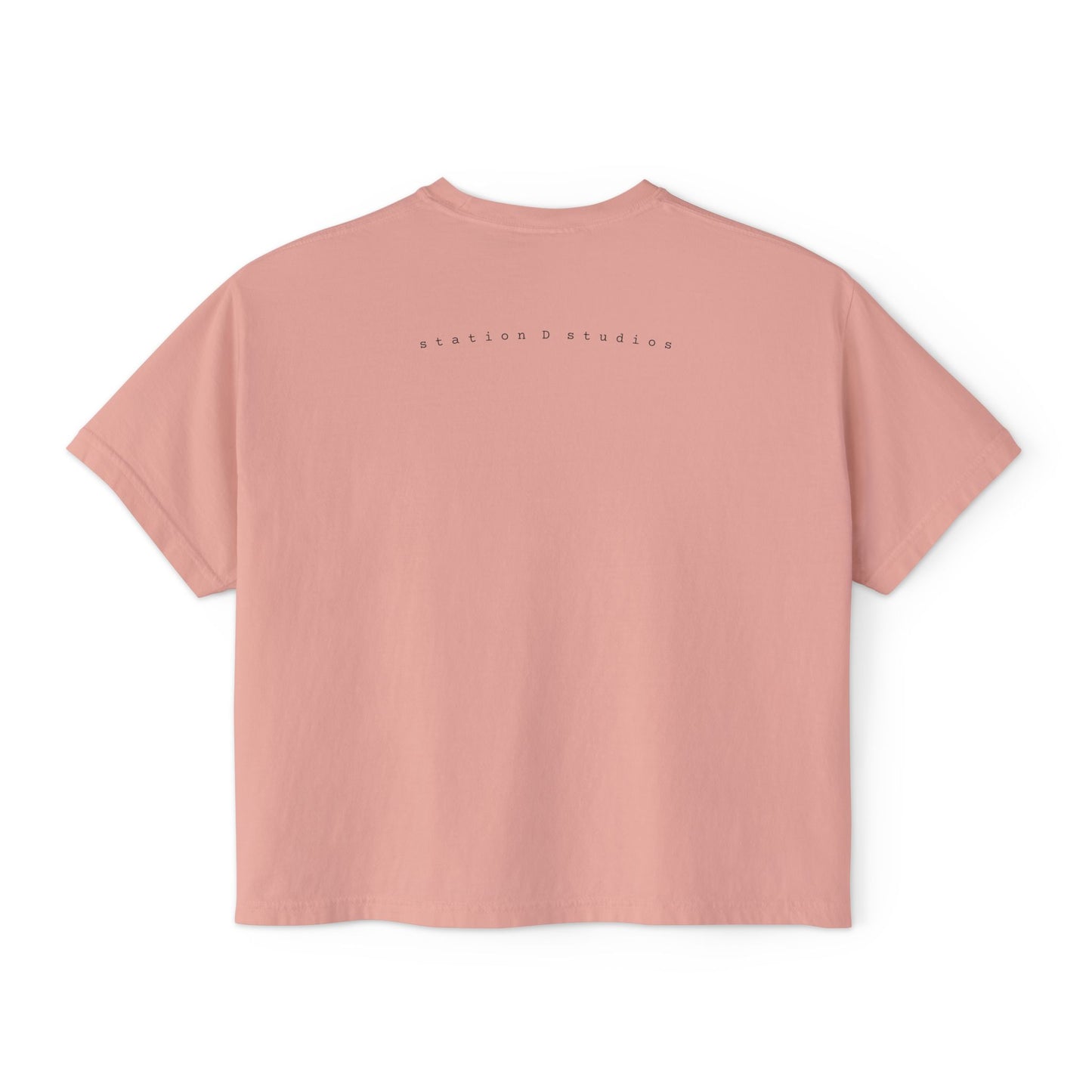 station D studios - Casual Women's Boxy Tee, Comfortable Summer Top, Trendy Graphic Tee, Perfect for Everyday Wear, Stylish Gift Idea