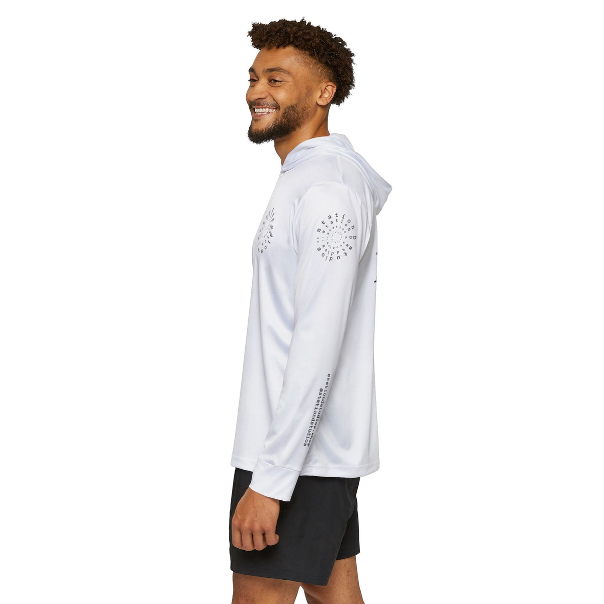 station D studios - Men's Sports Performance Hoodie, Athletic Warmup Top, Workout Hoodie, Gym Apparel, Activewear for Men