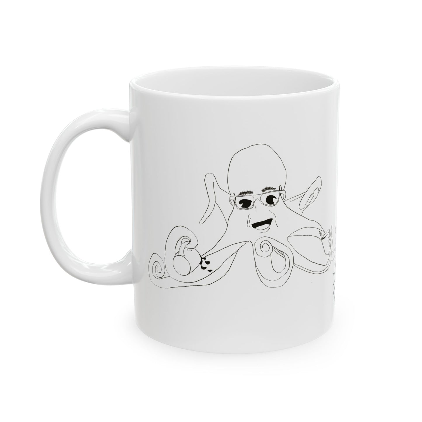 OctoCoffee - Whimsical Octopus Ceramic Mug | Ocean Vibes | Coffee & Tea Lover Gift | Nautical Kitchen Decor | Unique Drinkware | 11oz, 15oz