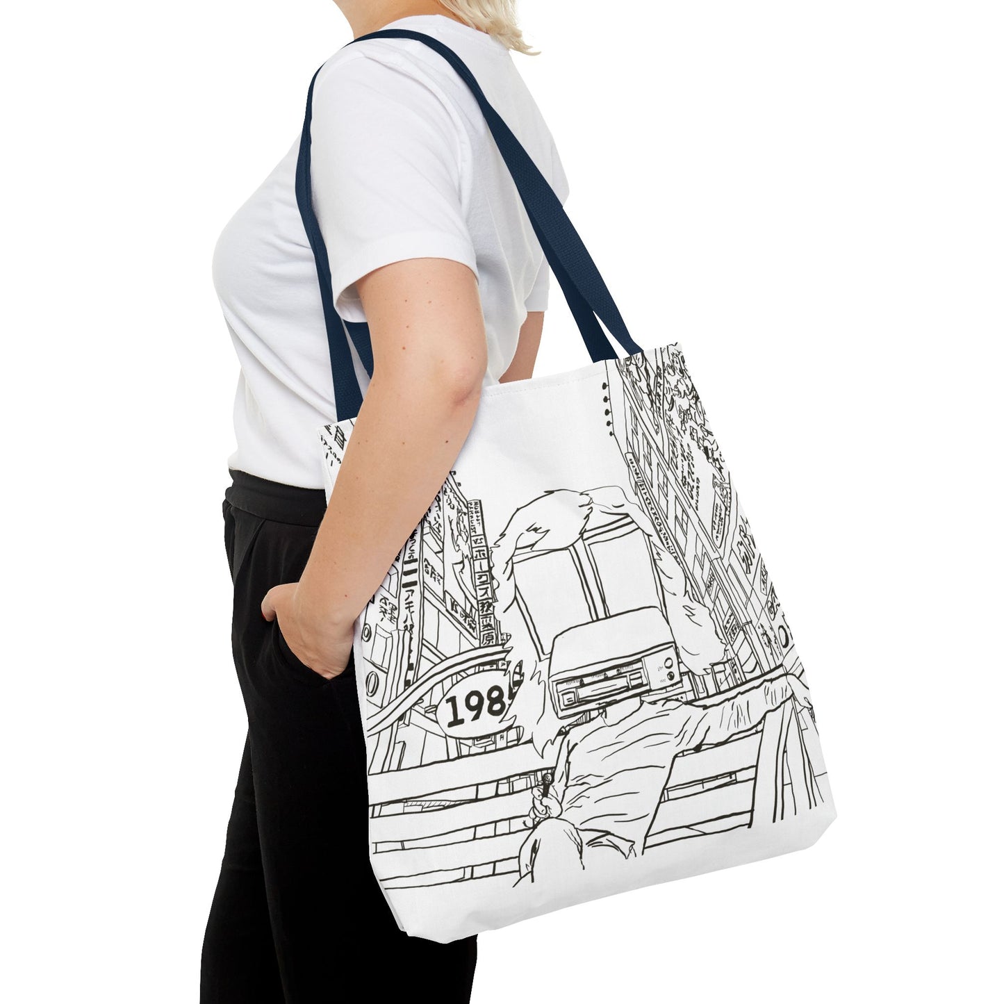 8-Track Player in a Digital World - Artistic Tote Bag: Unique, Versatile, Fun, Eco-Friendly, Great for Everyday Use, Gift for Art Lovers, Travel Essential