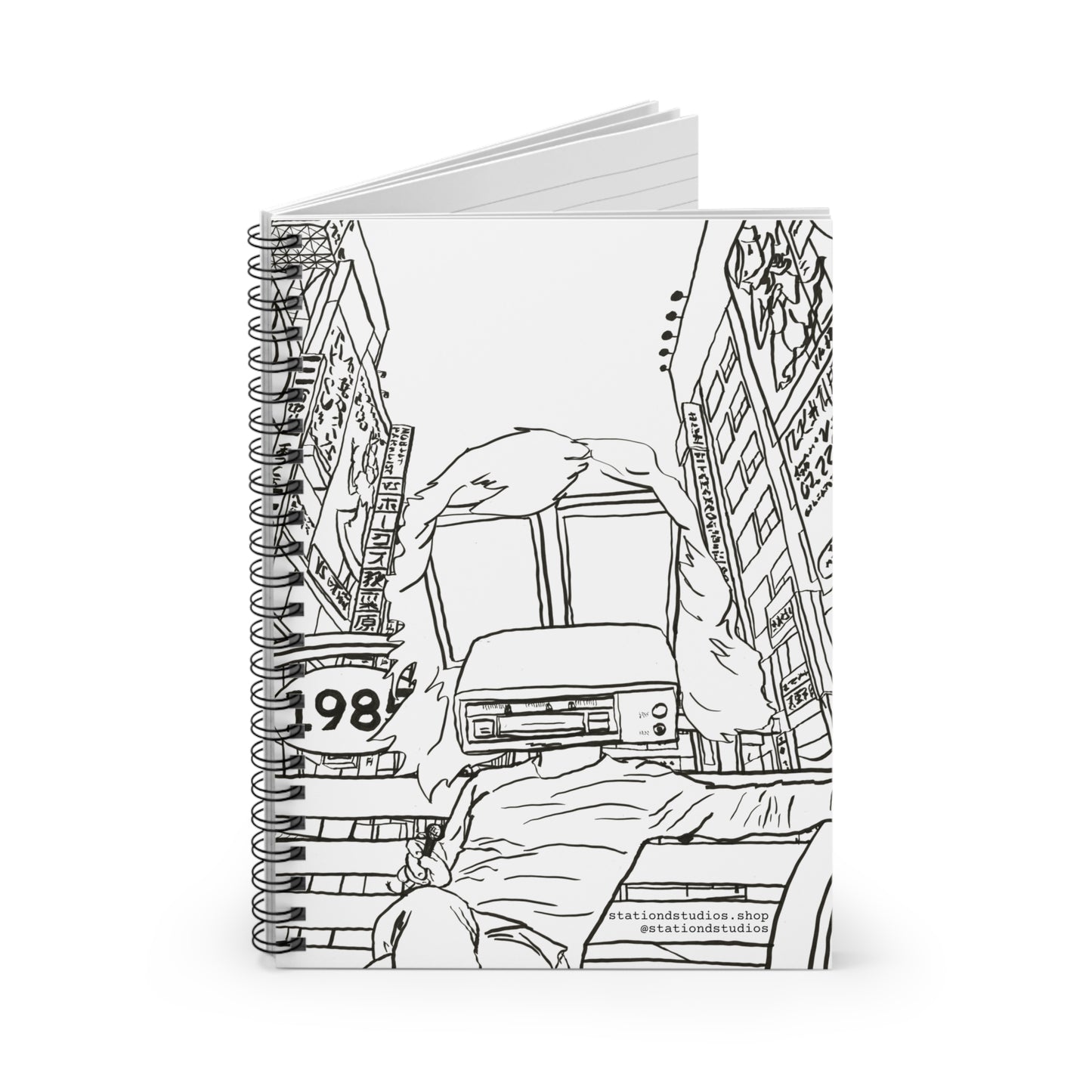 8-Track Player in a Digital World Spiral - Notebook - Ruled Lined