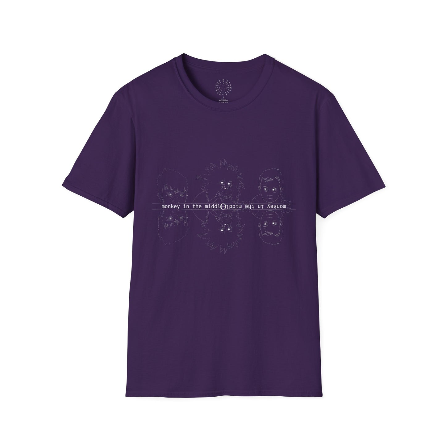 Monkey in the Middle - Unisex Softstyle T-Shirt