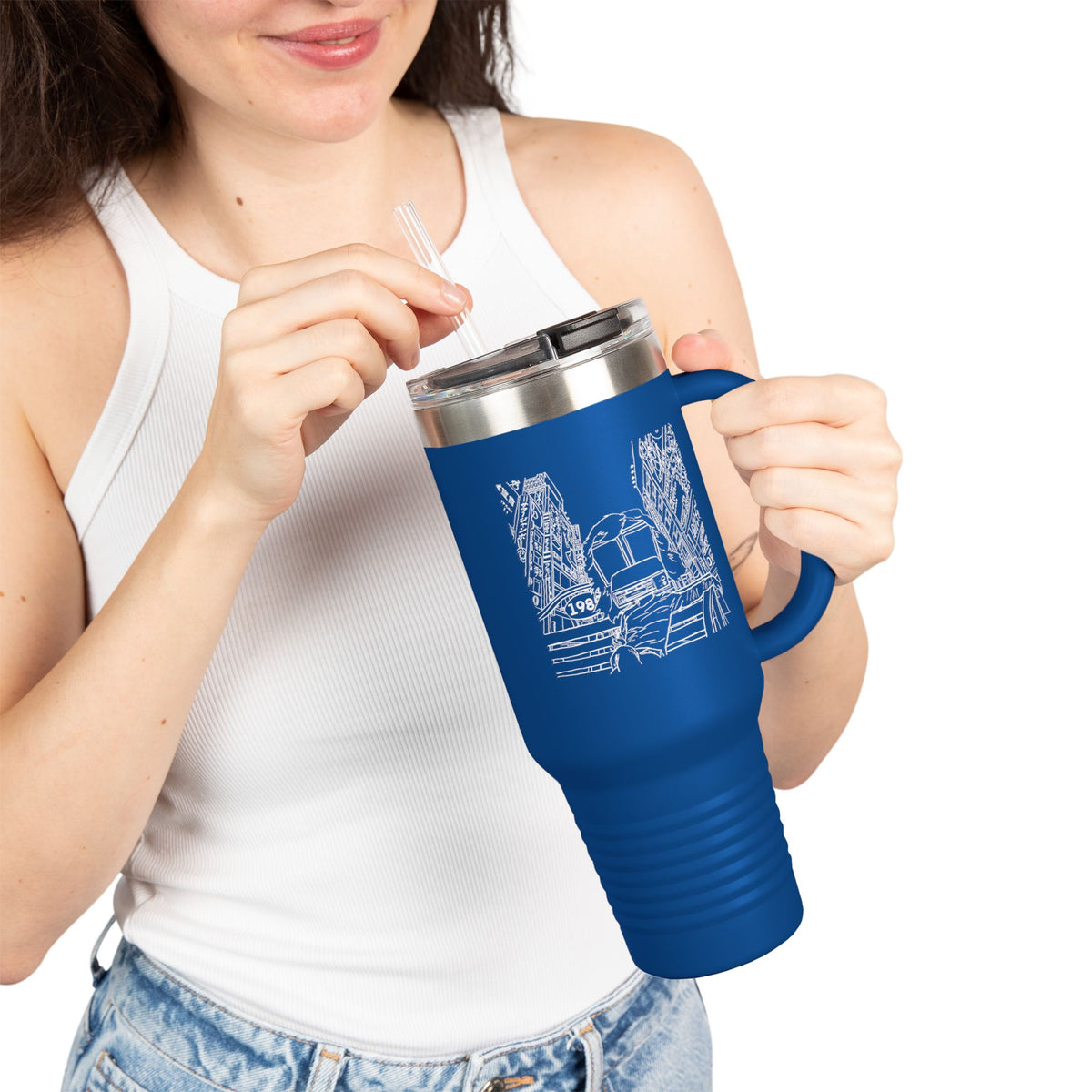 station D studios - Spiral Insulated Travel Mug | 40oz Coffee Cup | Adventure Mug | Personalized Gift | Road Trip Essential | Stainless Steel Tumbler
