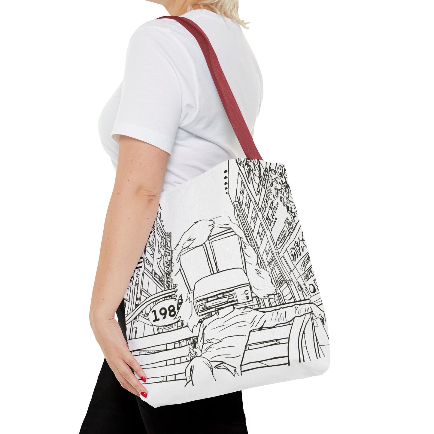 8-Track Player in a Digital World - Artistic Tote Bag: Unique, Versatile, Fun, Eco-Friendly, Great for Everyday Use, Gift for Art Lovers, Travel Essential