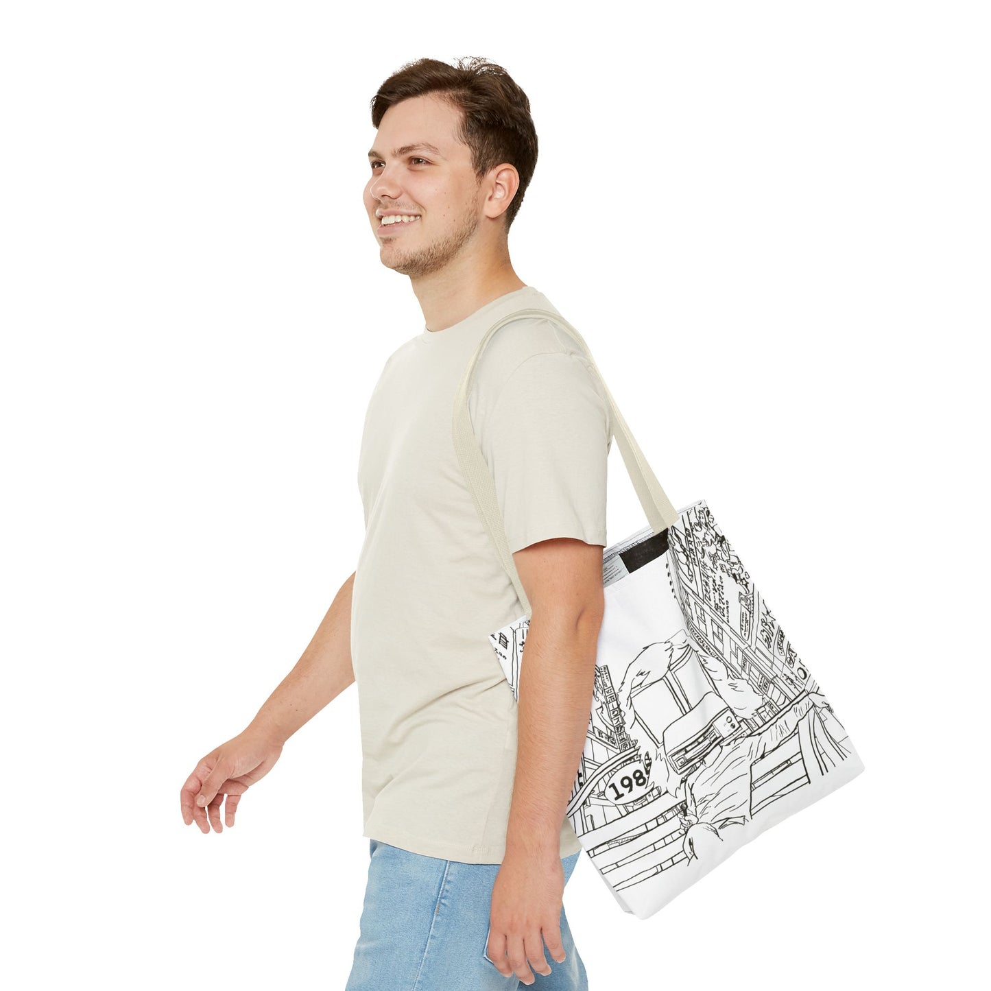 8-Track Player in a Digital World - Artistic Tote Bag: Unique, Versatile, Fun, Eco-Friendly, Great for Everyday Use, Gift for Art Lovers, Travel Essential
