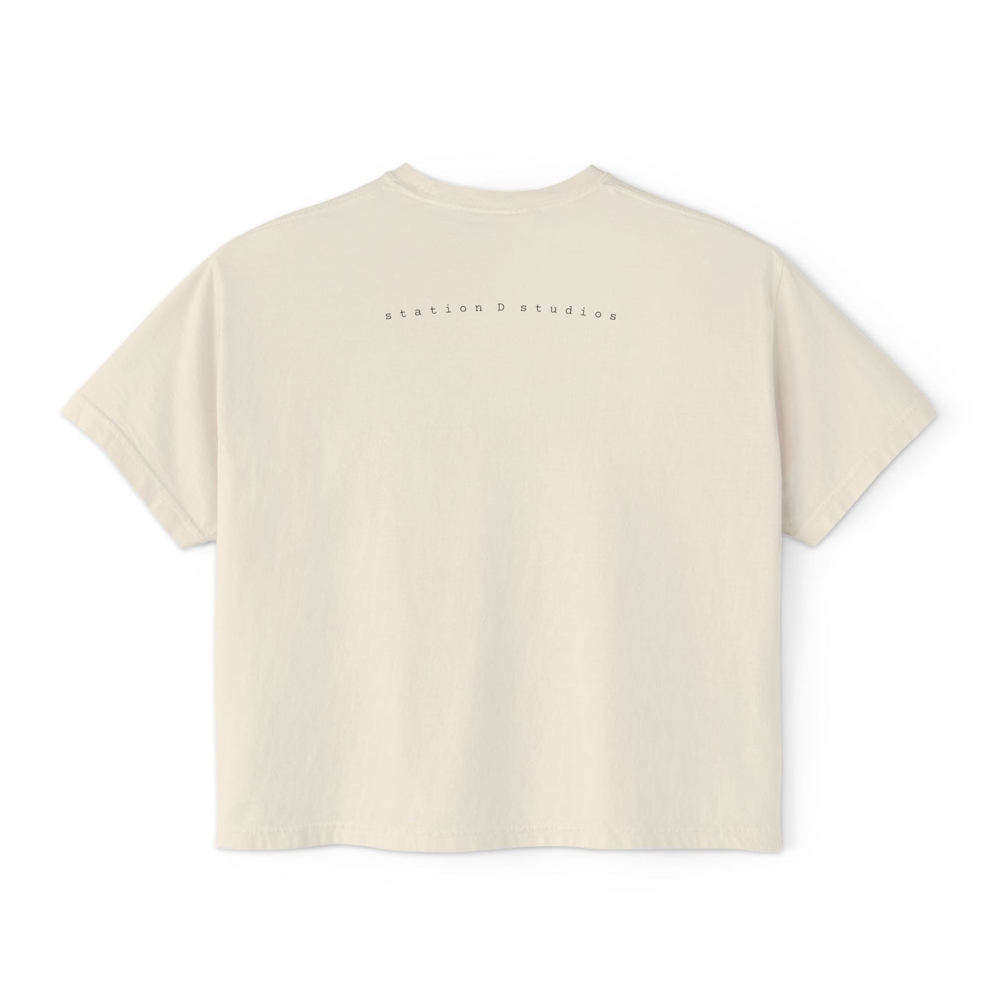 station D studios - Casual Women's Boxy Tee, Comfortable Summer Top, Trendy Graphic Tee, Perfect for Everyday Wear, Stylish Gift Idea