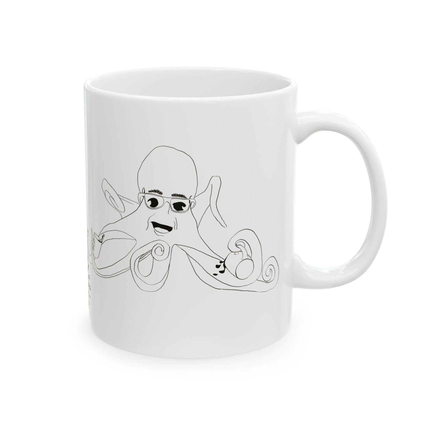 OctoCoffee - Whimsical Octopus Ceramic Mug | Ocean Vibes | Coffee & Tea Lover Gift | Nautical Kitchen Decor | Unique Drinkware | 11oz, 15oz
