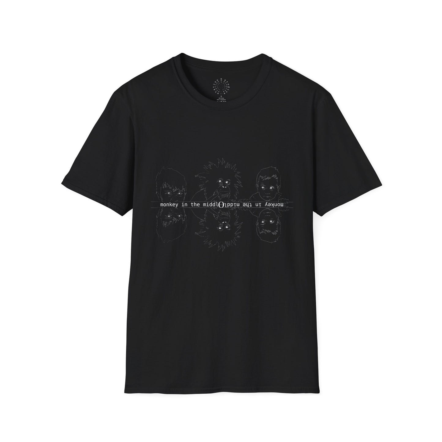 Monkey in the Middle - Unisex Softstyle T-Shirt
