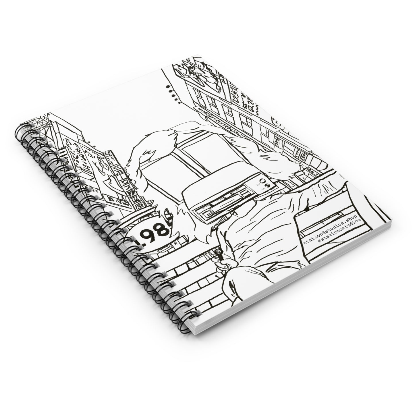 8-Track Player in a Digital World Spiral Notebook - Ruled Line