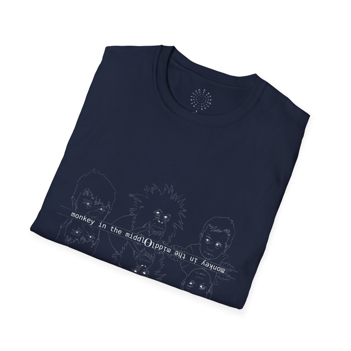 Monkey in the Middle - Unisex Softstyle T-Shirt