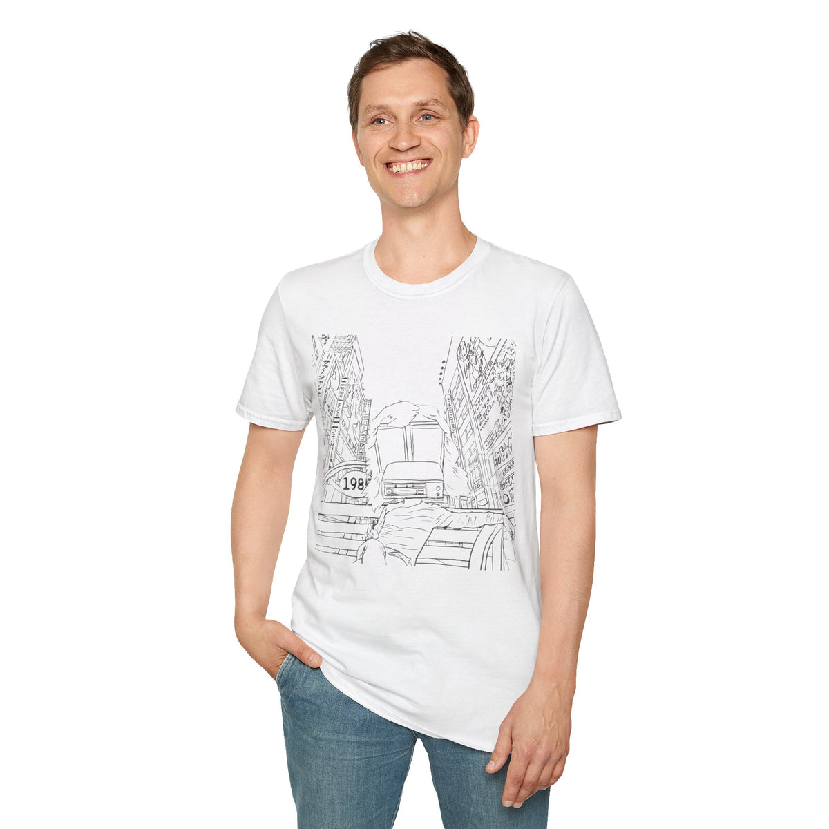 8 Track Player in a Digital World - Unisex Softstyle T-Shirt
