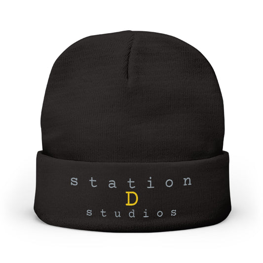 station D studios - Embroidered Knit Beanie - Customizable Winter Hat, Perfect for Cold Weather, Personalized Gift, Cozy Accessory, Stylish Headwear