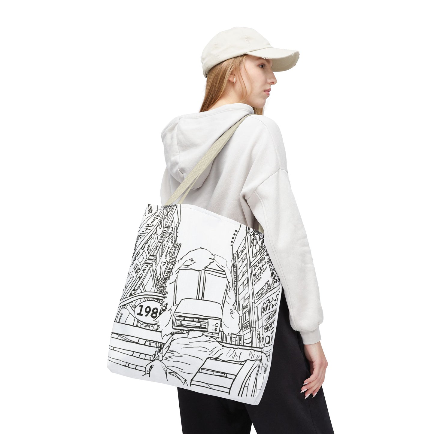 8-Track Player in a Digital World - Artistic Tote Bag: Unique, Versatile, Fun, Eco-Friendly, Great for Everyday Use, Gift for Art Lovers, Travel Essential