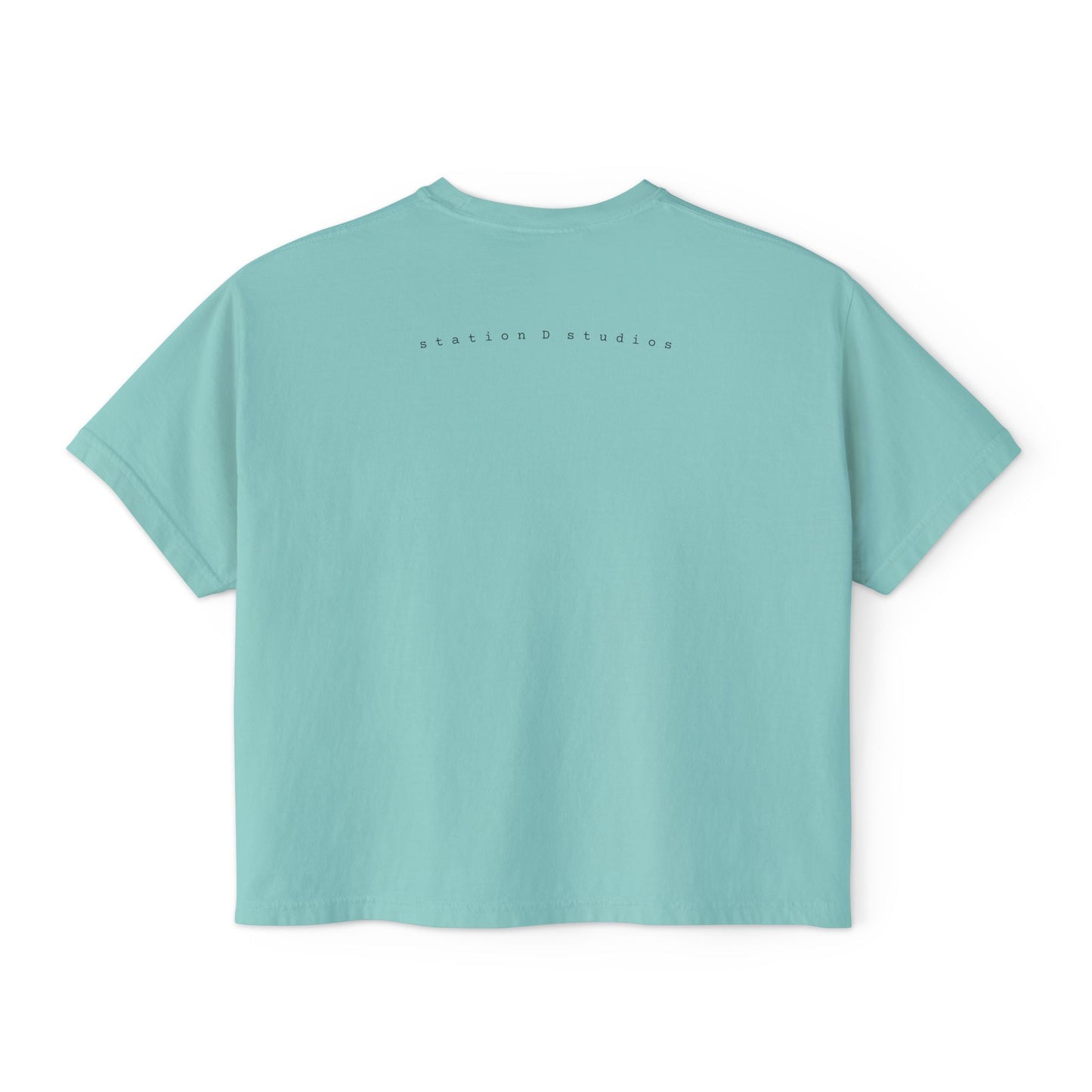 station D studios - Casual Women's Boxy Tee, Comfortable Summer Top, Trendy Graphic Tee, Perfect for Everyday Wear, Stylish Gift Idea