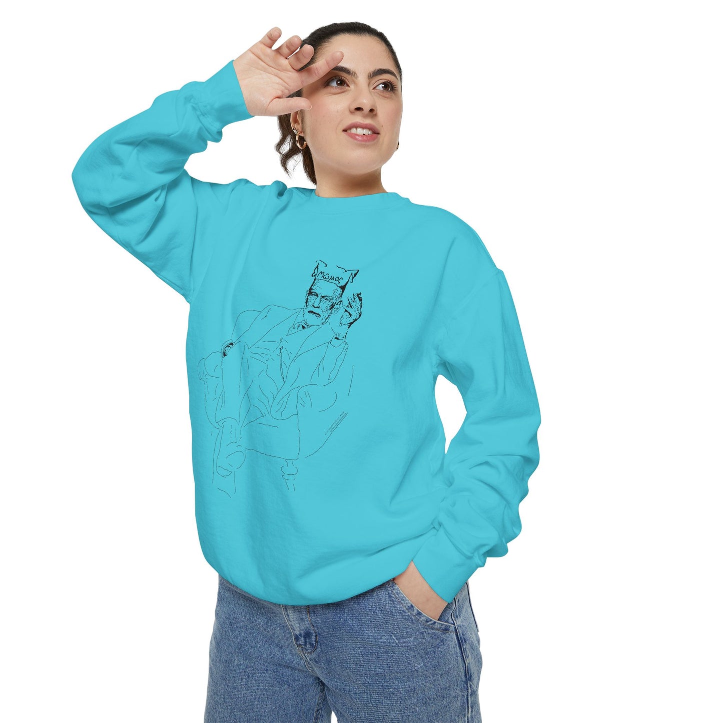 Sketch Mumos - Jester Philosopher - Sweatshirt — Minimal Line Art Crewneck