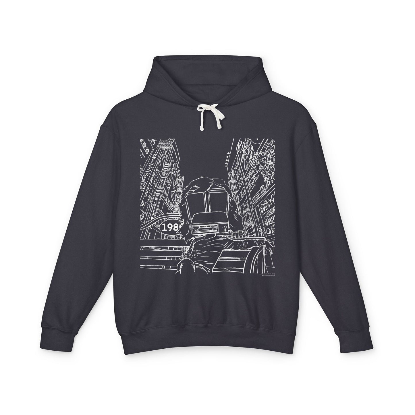City Driver Sketch Hoodie — Vintage 1984 Convertible Illustration