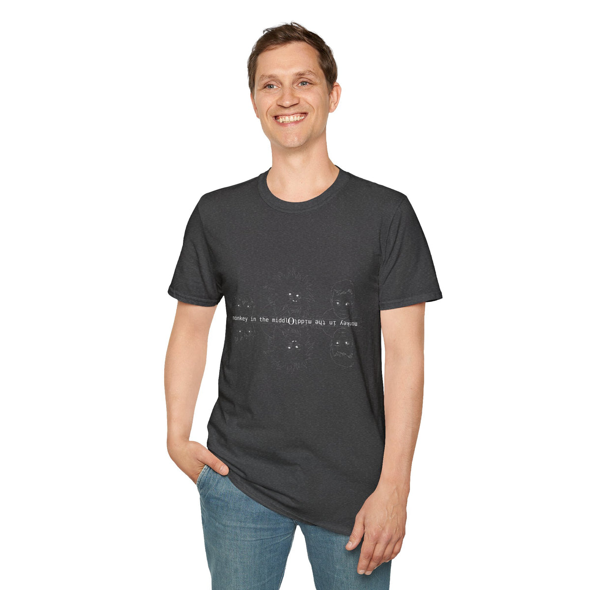 Monkey in the Middle - Unisex Softstyle T-Shirt