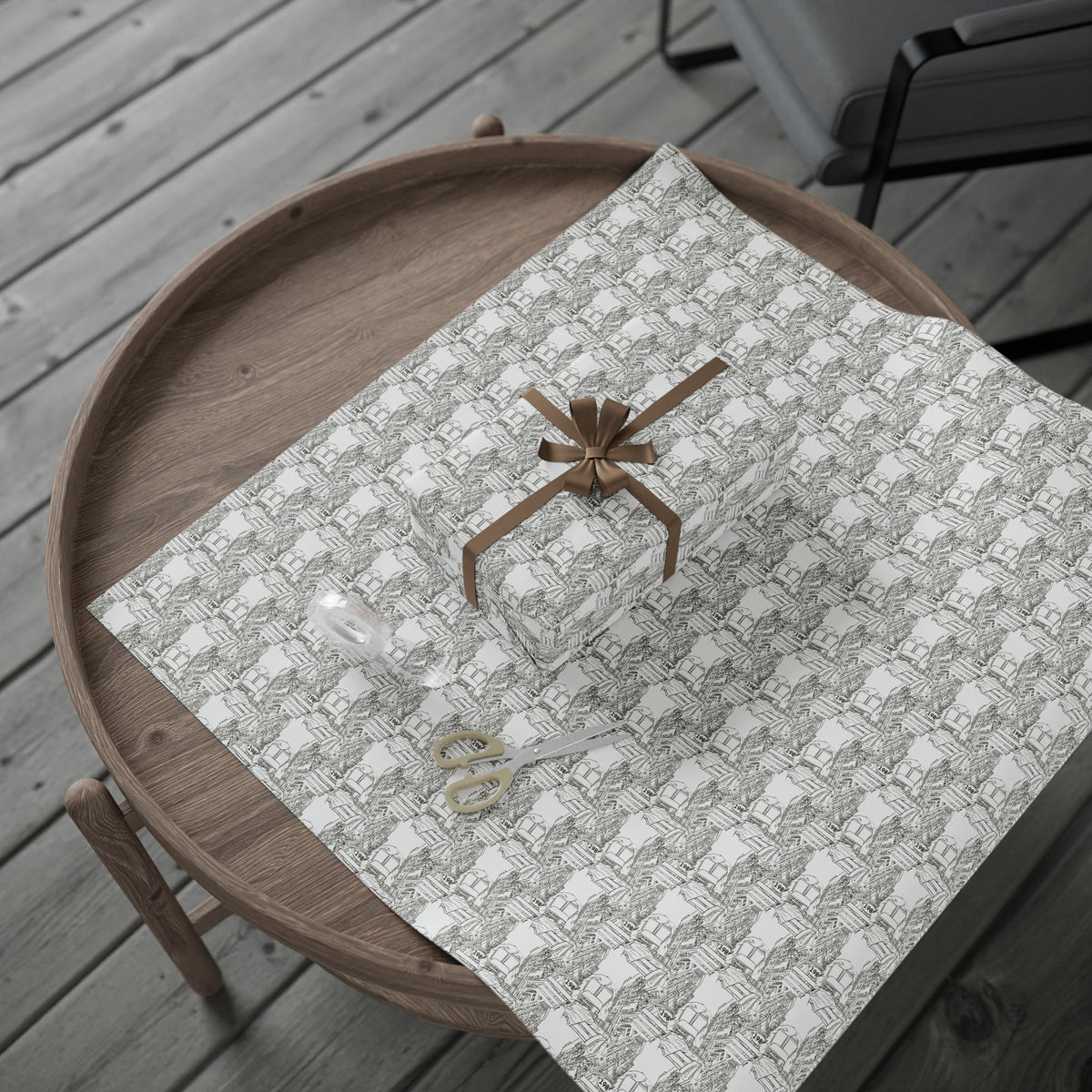 Wrapping Paper — Elegant Black & White Architectural Pattern Gift Wrap