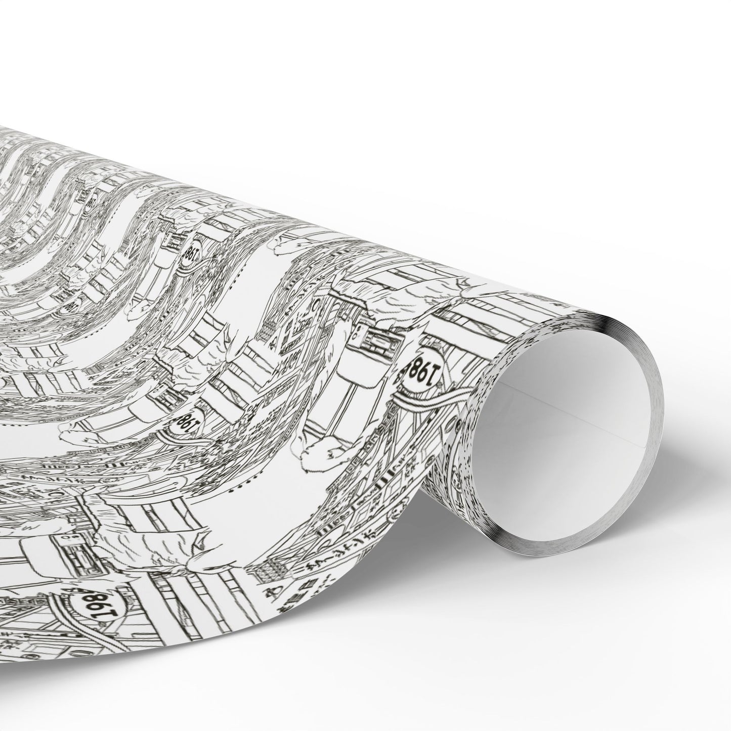 Wrapping Paper — Elegant Black & White Architectural Pattern Gift Wrap