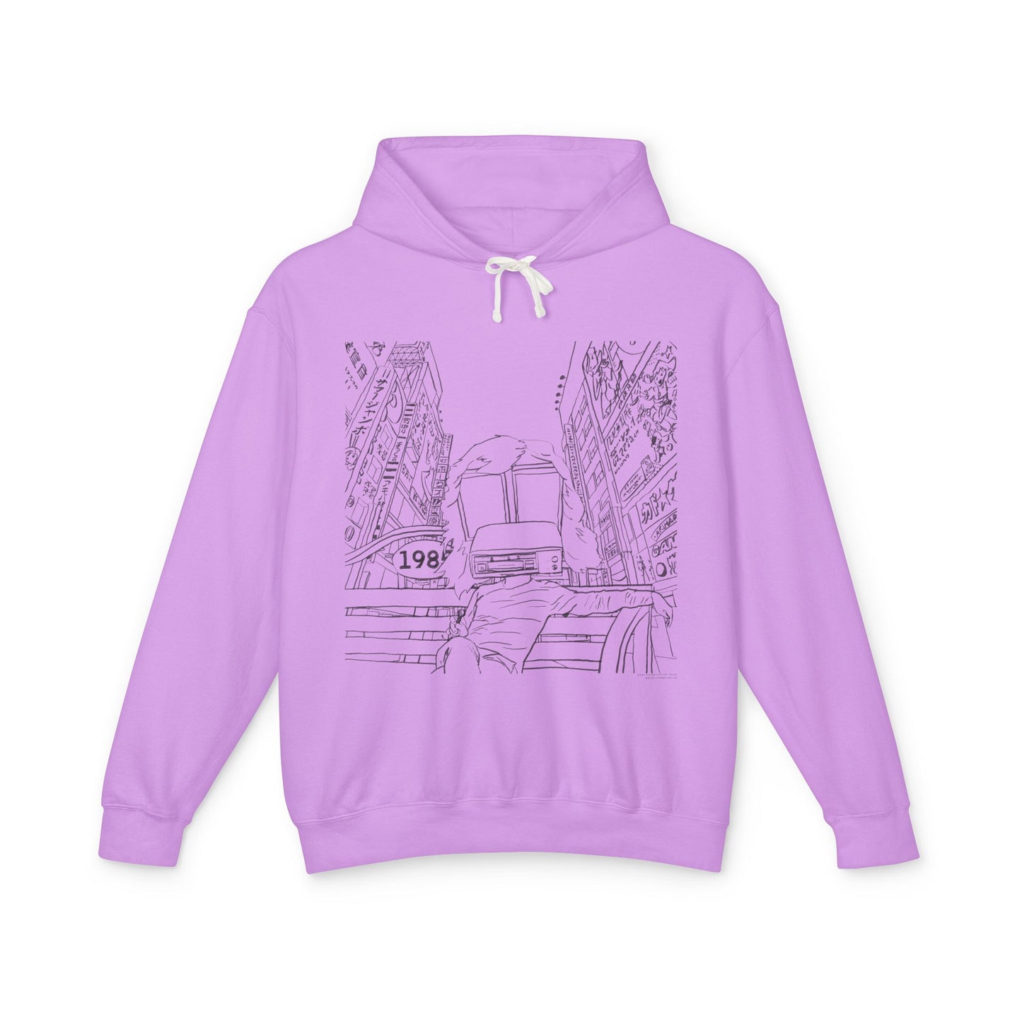 City Driver Sketch Hoodie — Vintage 1984 Convertible Illustration