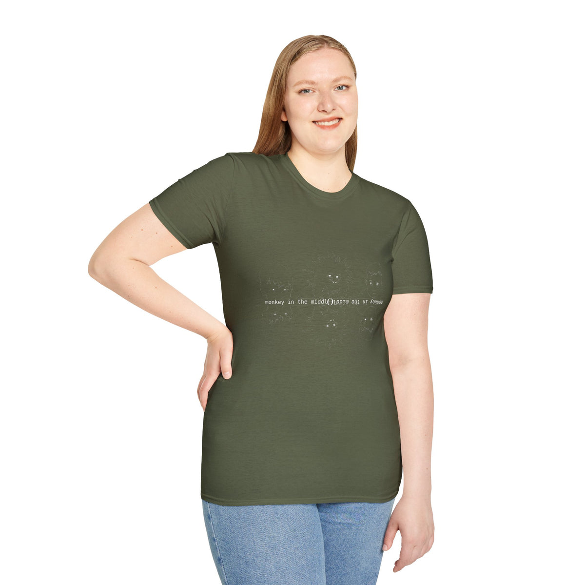 Monkey in the Middle - Unisex Softstyle T-Shirt