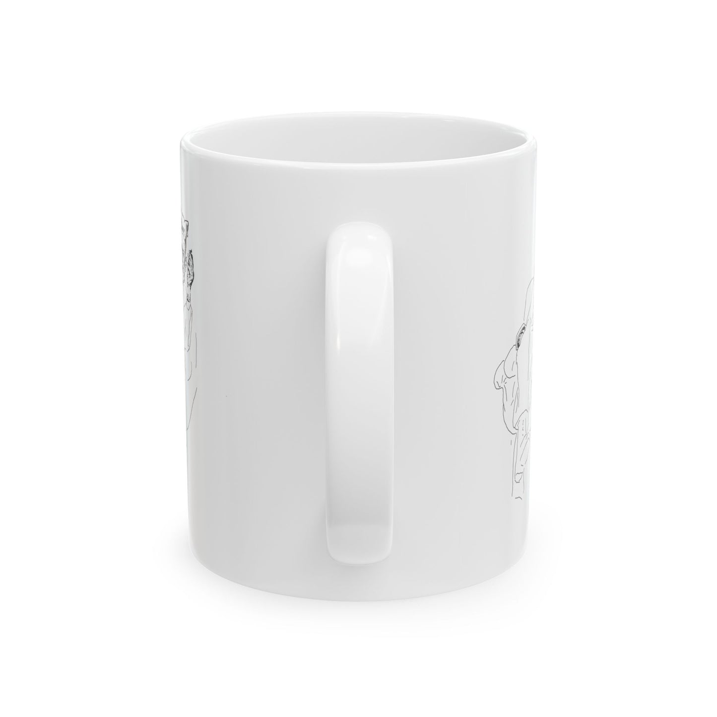 Freud - Mumos - Ceramic Mug – Minimalist Line Art Cat Coffee Cup (11oz, 15oz)