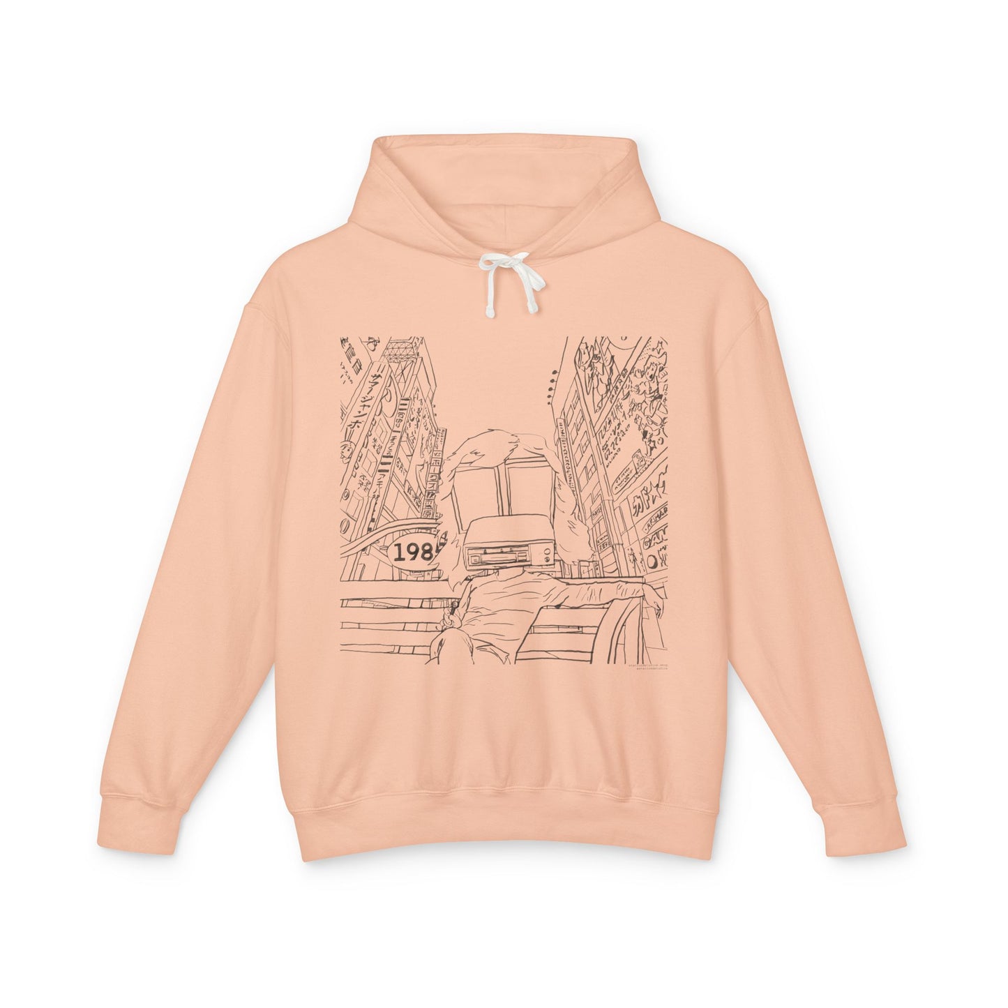 City Driver Sketch Hoodie — Vintage 1984 Convertible Illustration