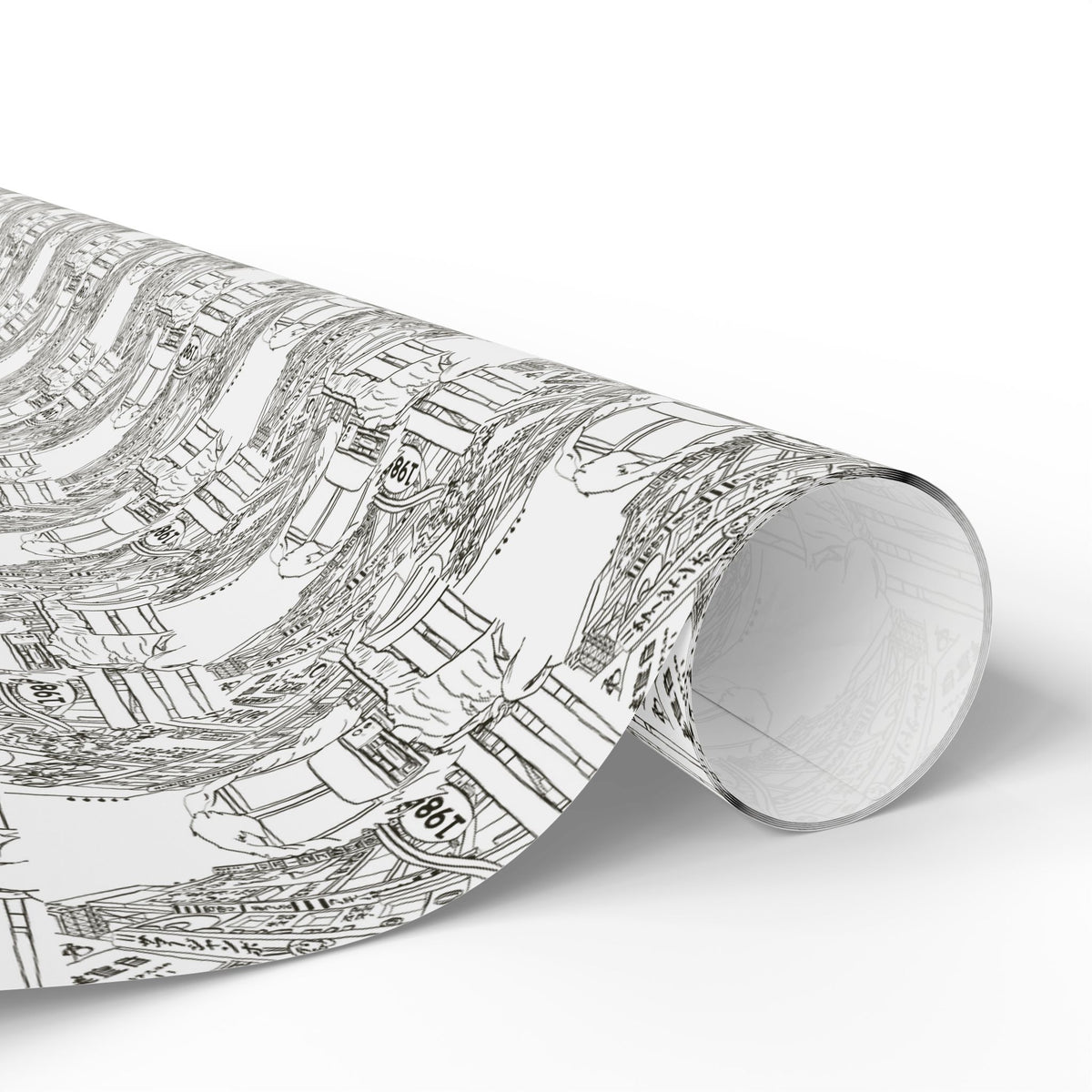 Wrapping Paper — Elegant Black & White Architectural Pattern Gift Wrap