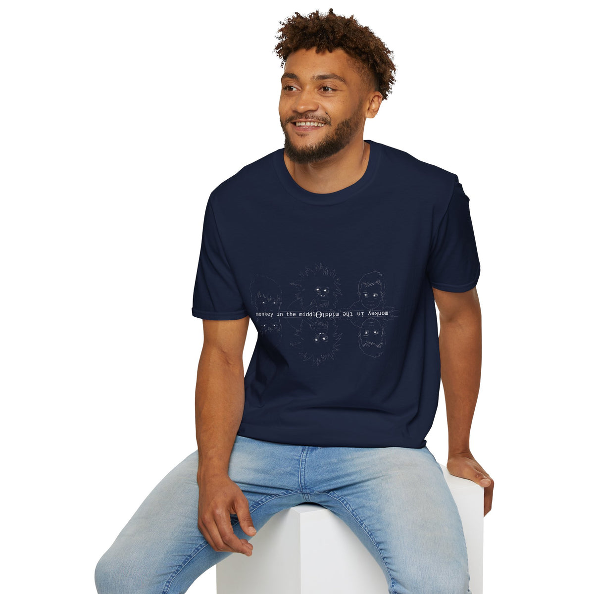 Monkey in the Middle - Unisex Softstyle T-Shirt