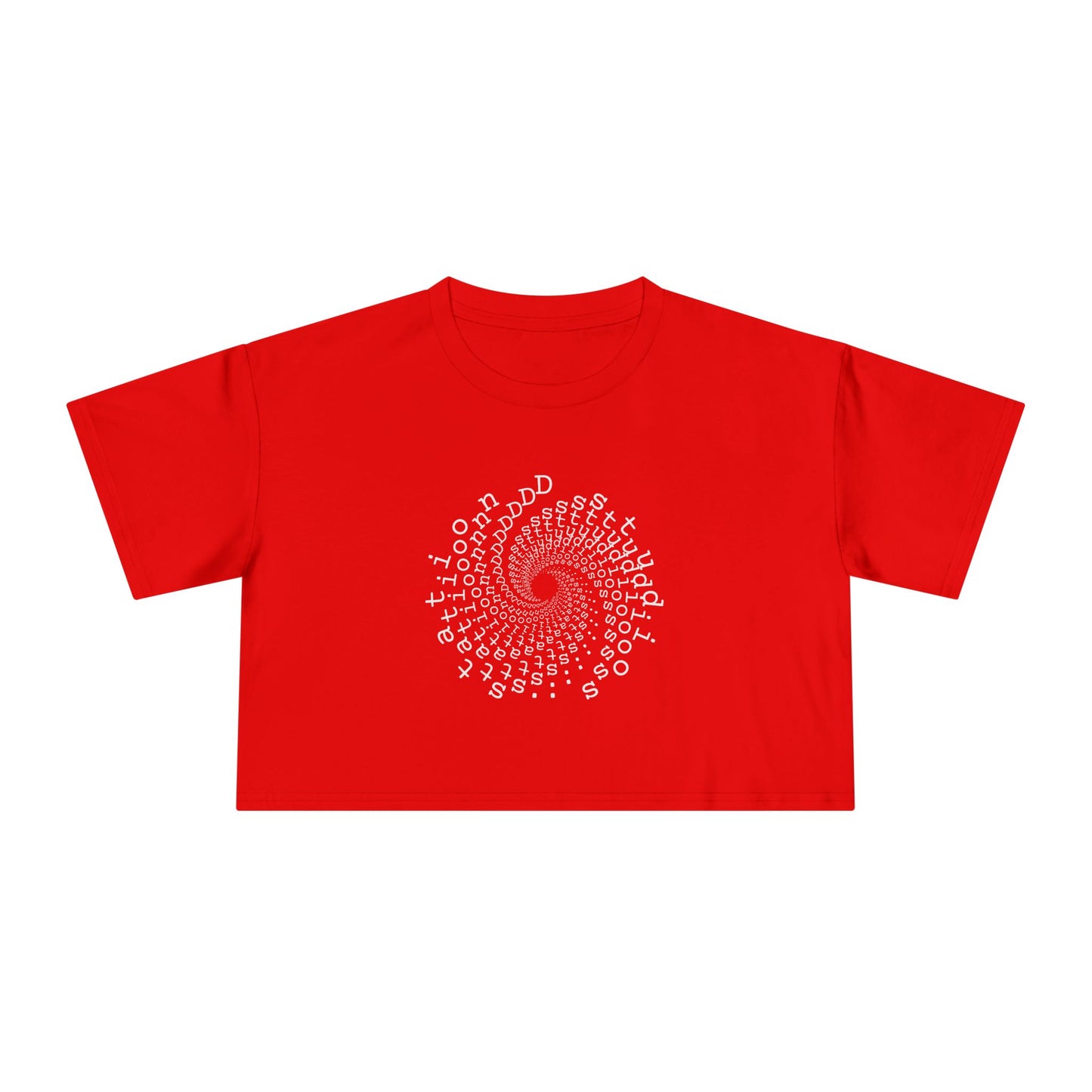 station D studios - Spiral Bloom Women's Crop Tee | Trendy Summer Fashion, Casual Wear, Gift for Her, Festival Outfit, Spiraled Design