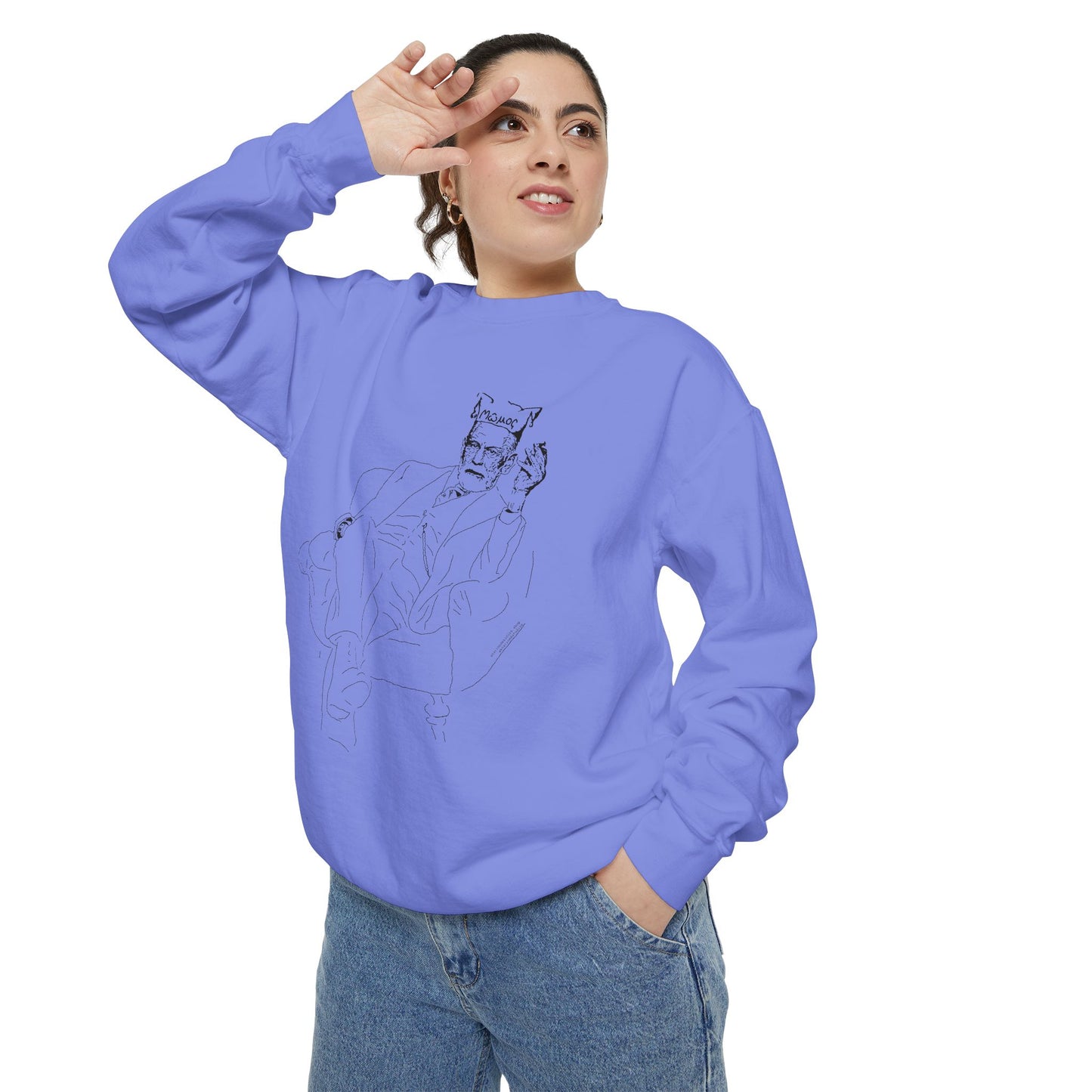 Sketch Mumos - Jester Philosopher - Sweatshirt — Minimal Line Art Crewneck
