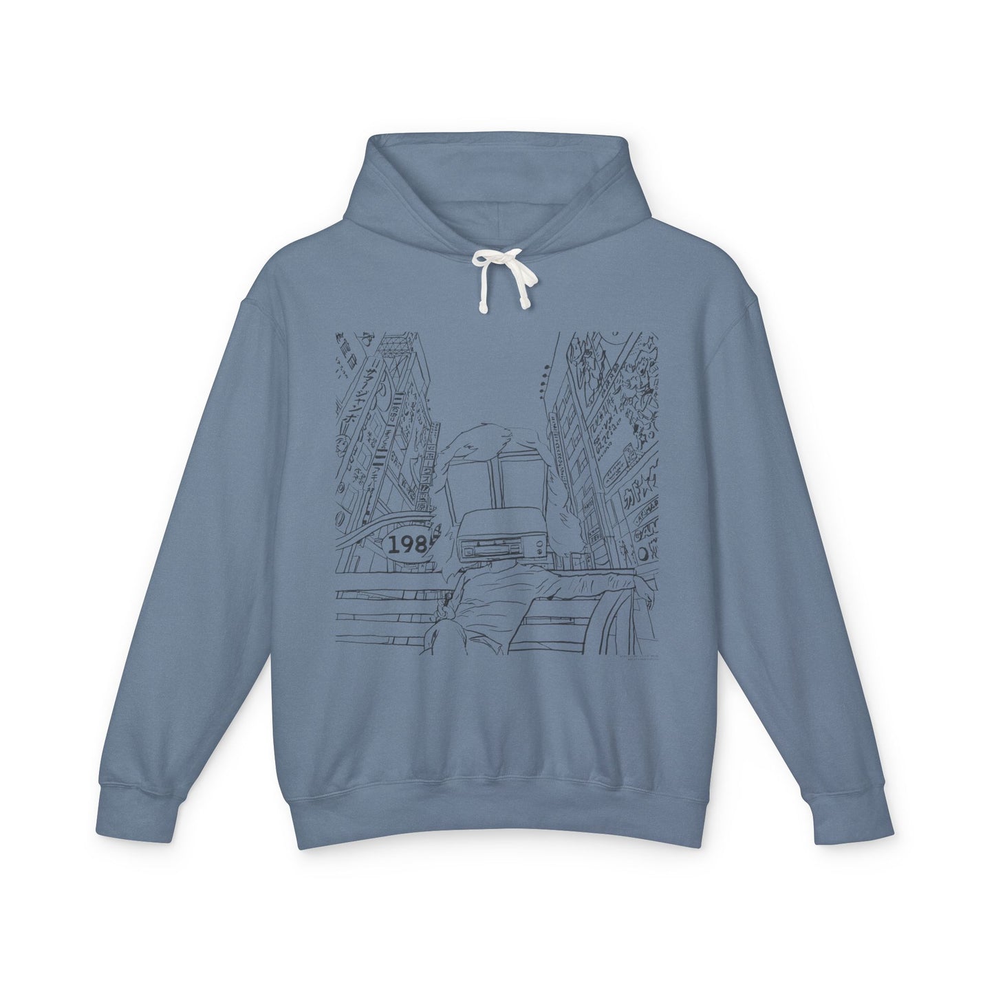 City Driver Sketch Hoodie — Vintage 1984 Convertible Illustration