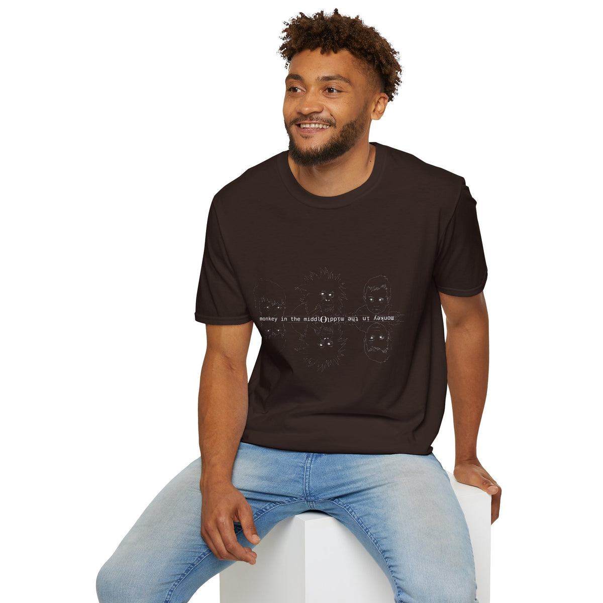 Monkey in the Middle - Unisex Softstyle T-Shirt