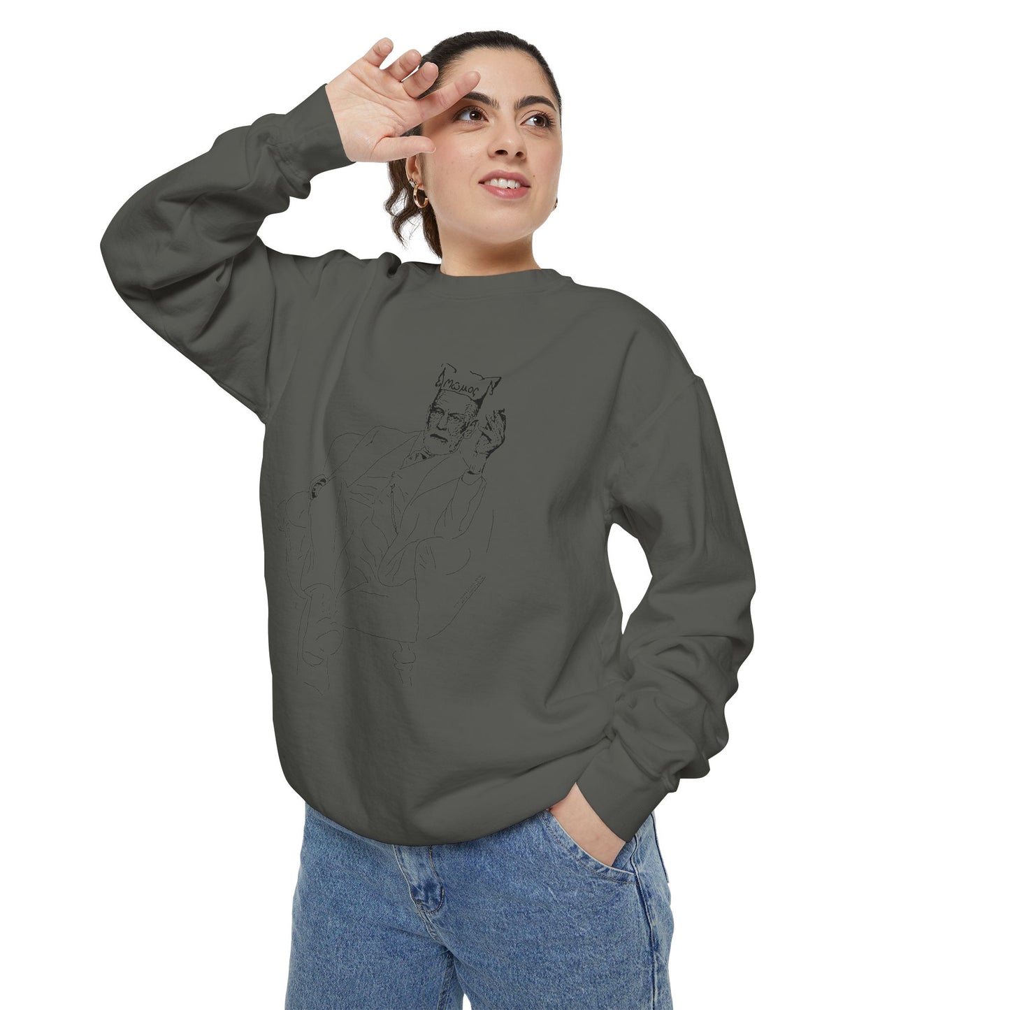 Sketch Mumos - Jester Philosopher - Sweatshirt — Minimal Line Art Crewneck