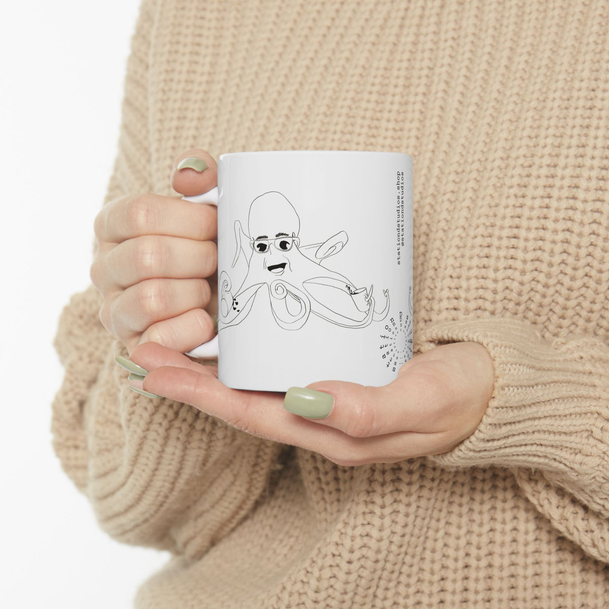 Whimsical Octopus Ceramic Mug | Ocean Vibes | Coffee & Tea Lover Gift | Nautical Kitchen Decor | Unique Drinkware | 11oz, 15oz