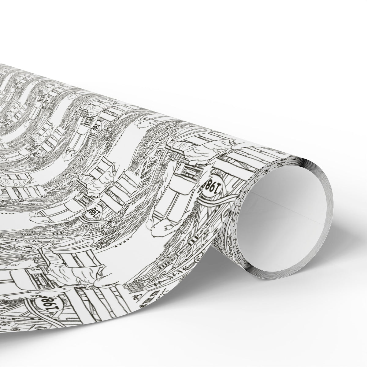 Wrapping Paper — Elegant Black & White Architectural Pattern Gift Wrap
