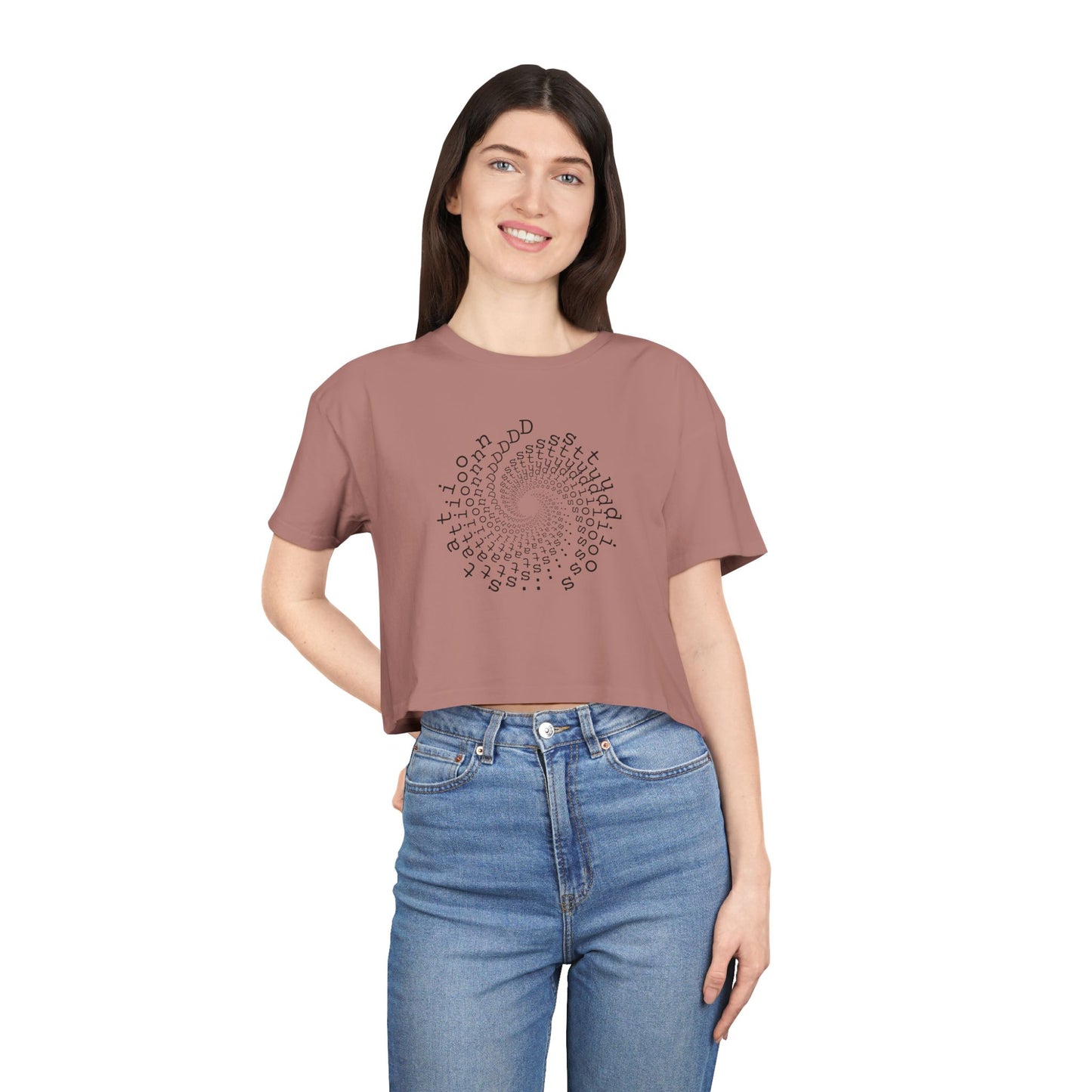 station D studios - Spiral Bloom Women's Crop Tee | Trendy Summer Fashion, Casual Wear, Gift for Her, Festival Outfit, Spiraled Design