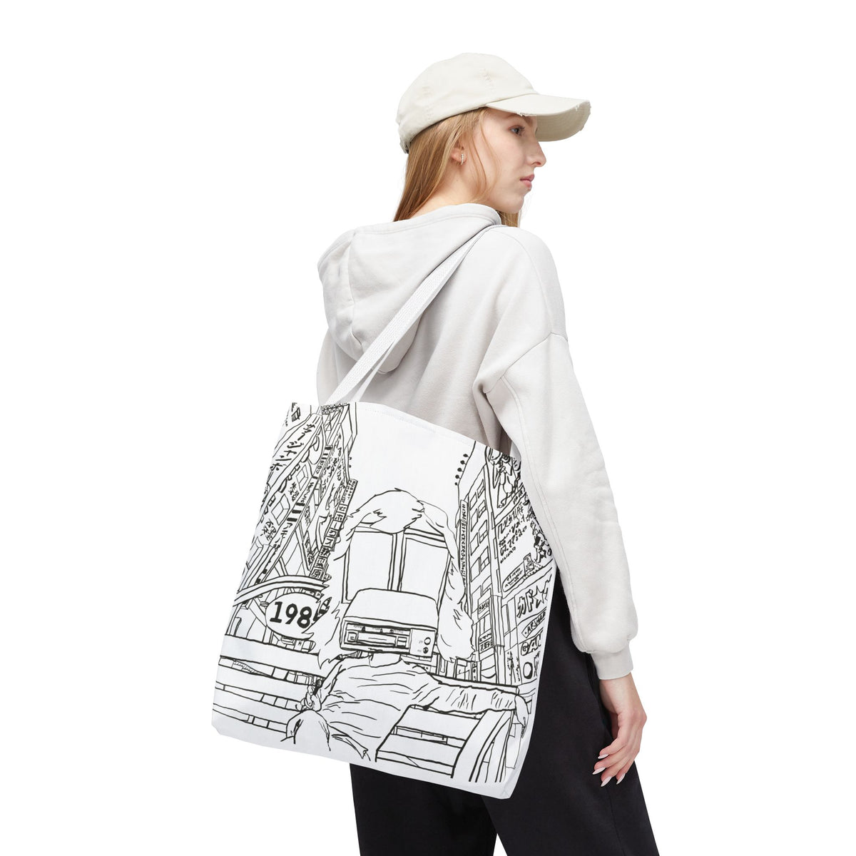 8-Track Player in a Digital World - Artistic Tote Bag: Unique, Versatile, Fun, Eco-Friendly, Great for Everyday Use, Gift for Art Lovers, Travel Essential