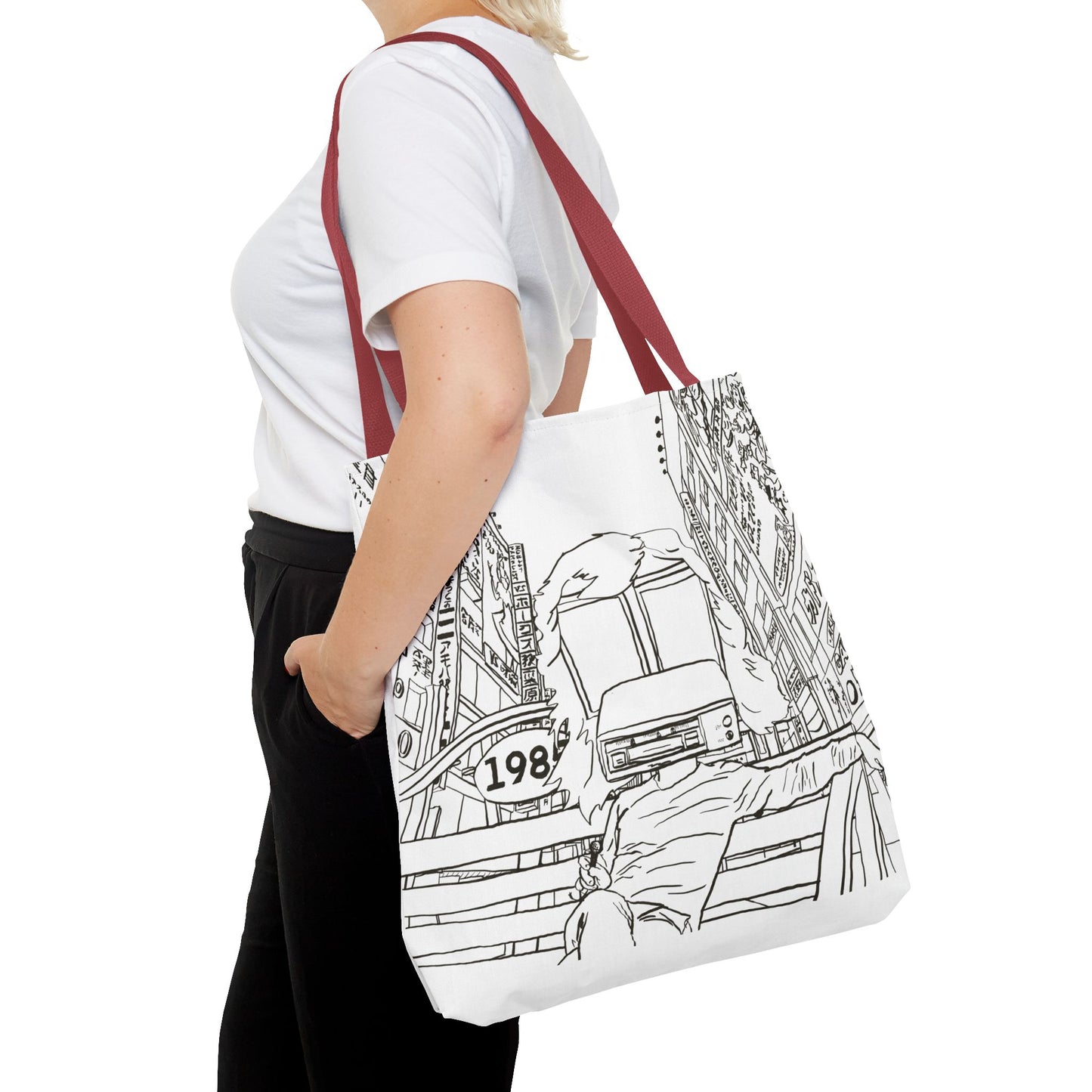 8-Track Player in a Digital World - Artistic Tote Bag: Unique, Versatile, Fun, Eco-Friendly, Great for Everyday Use, Gift for Art Lovers, Travel Essential