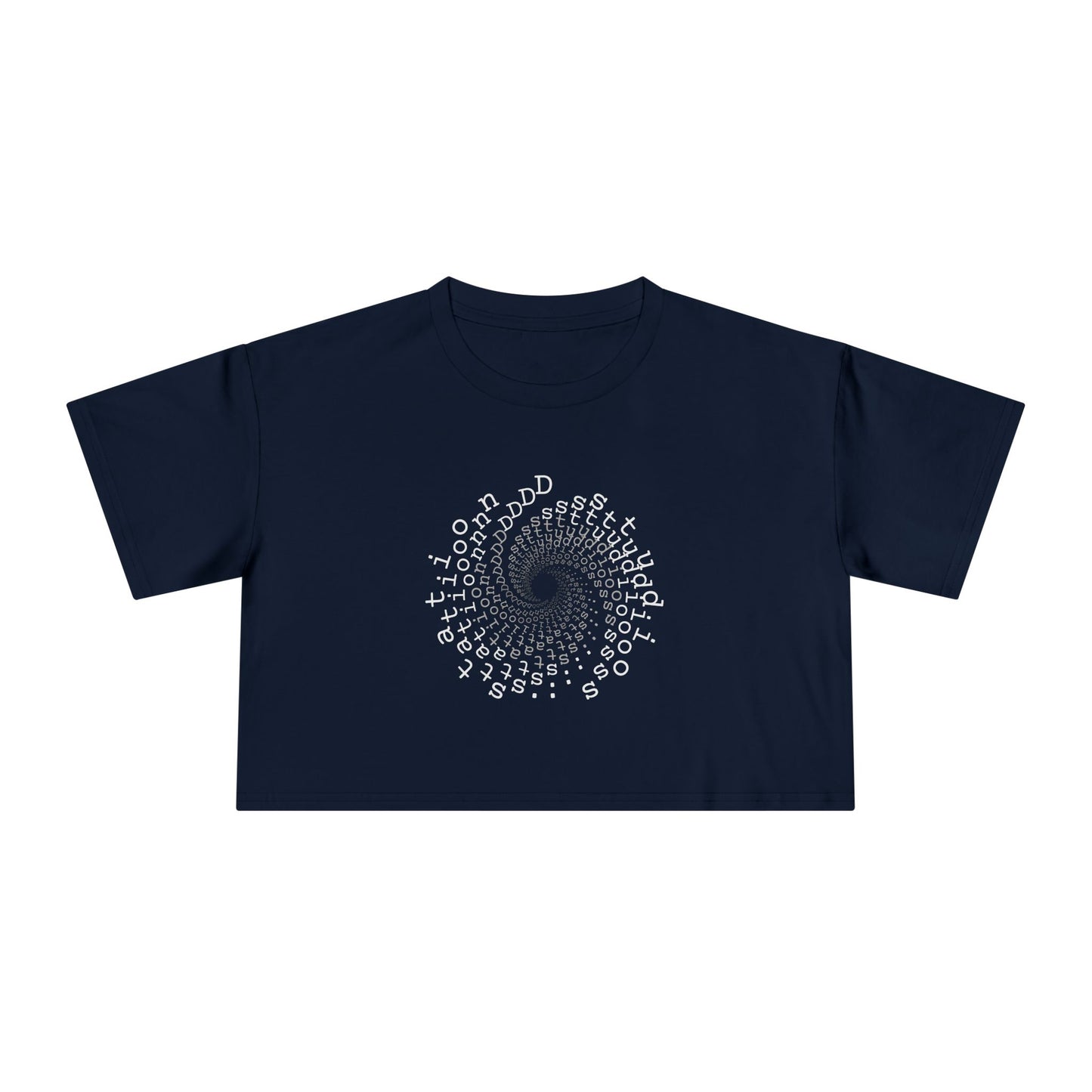 station D studios - Spiral Bloom Women's Crop Tee | Trendy Summer Fashion, Casual Wear, Gift for Her, Festival Outfit, Spiraled Design