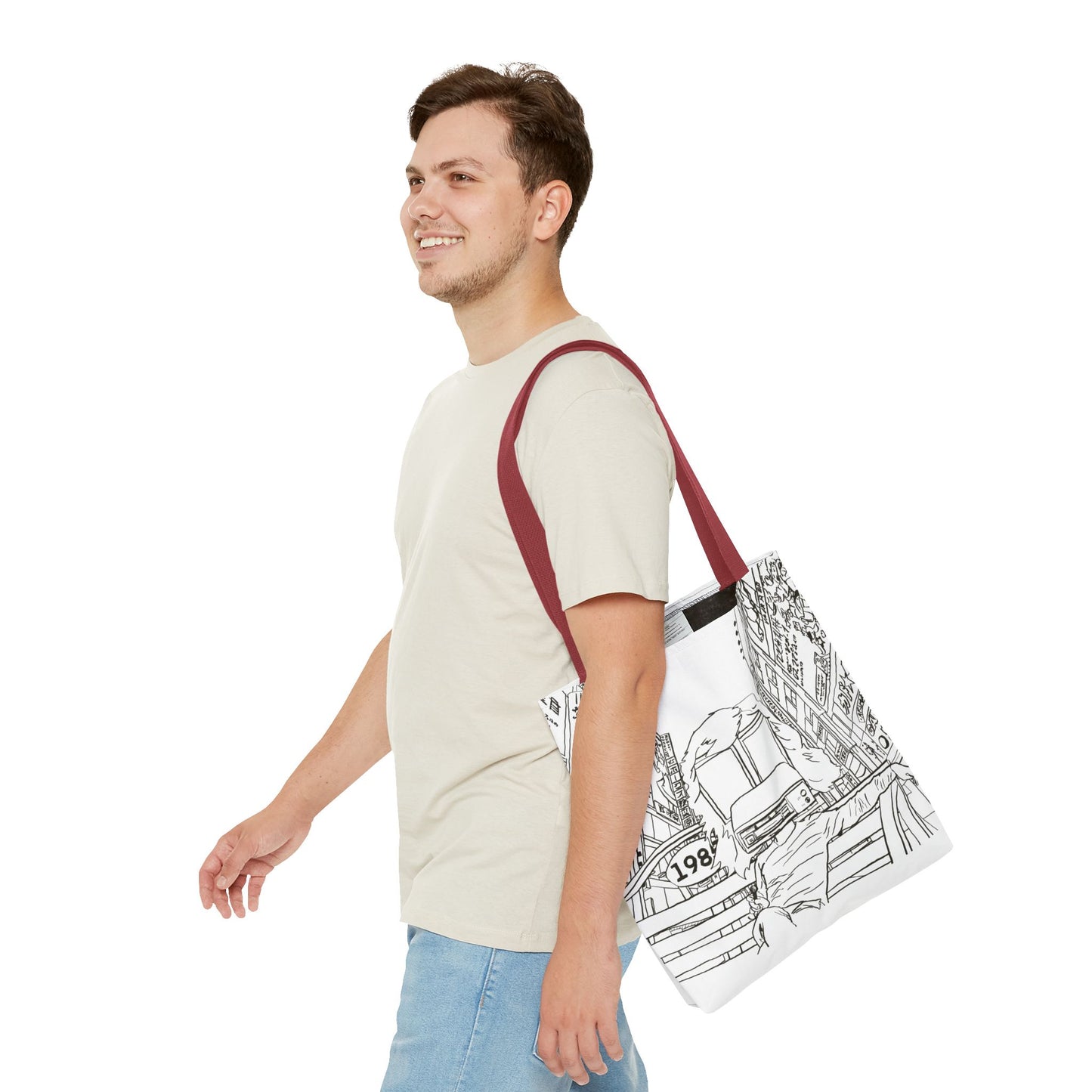 8-Track Player in a Digital World - Artistic Tote Bag: Unique, Versatile, Fun, Eco-Friendly, Great for Everyday Use, Gift for Art Lovers, Travel Essential