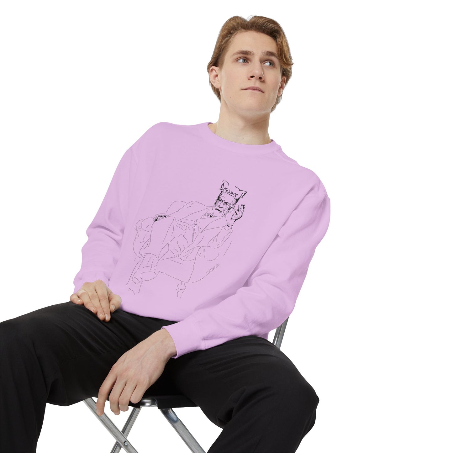 Sketch Mumos - Jester Philosopher - Sweatshirt — Minimal Line Art Crewneck