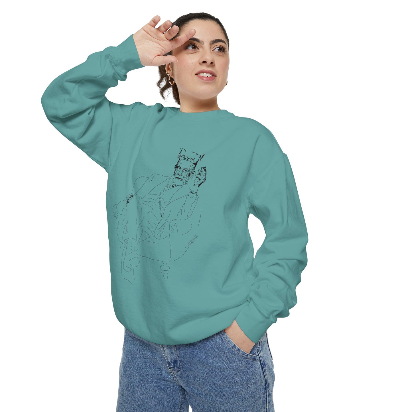 Sketch Mumos - Jester Philosopher - Sweatshirt — Minimal Line Art Crewneck