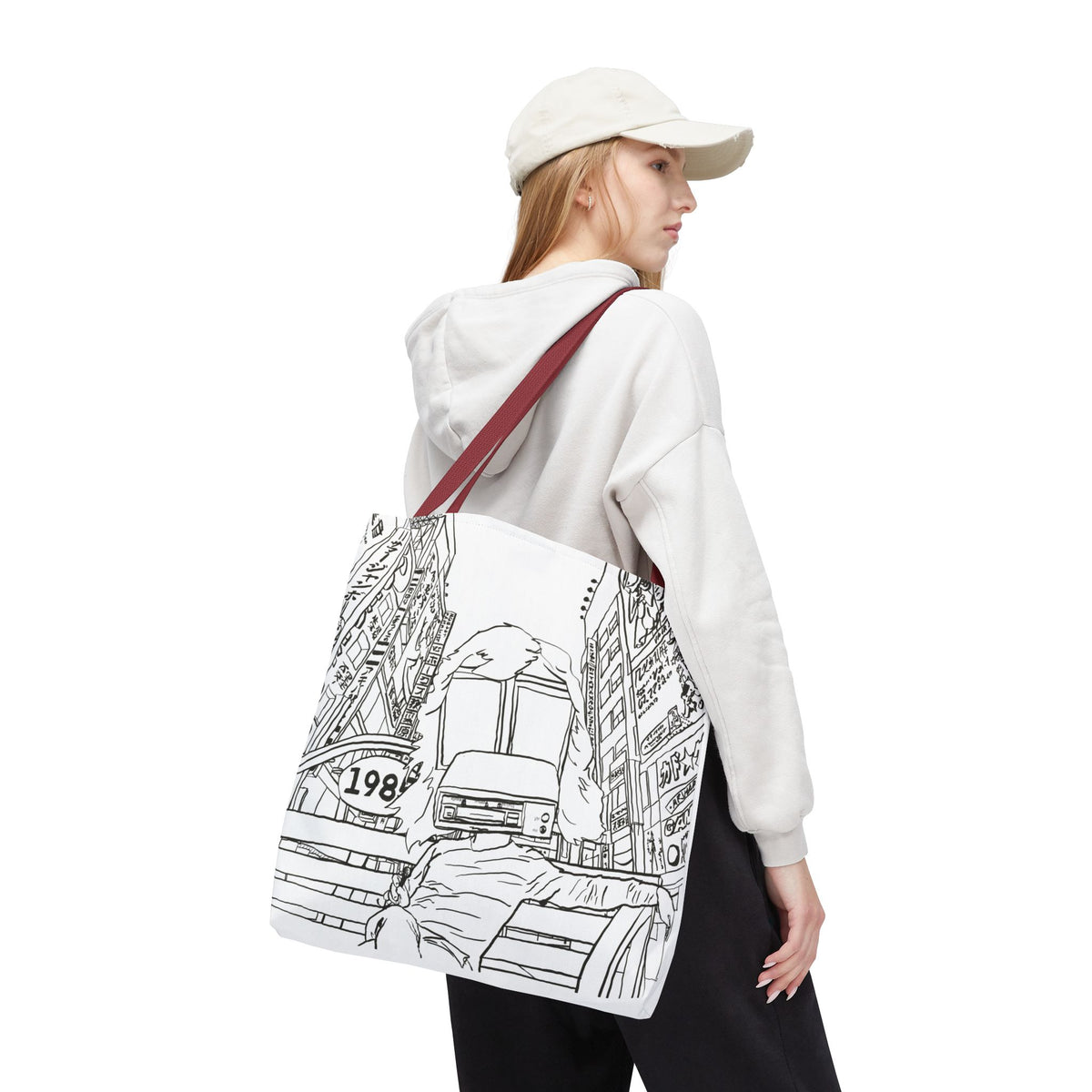 8-Track Player in a Digital World - Artistic Tote Bag: Unique, Versatile, Fun, Eco-Friendly, Great for Everyday Use, Gift for Art Lovers, Travel Essential