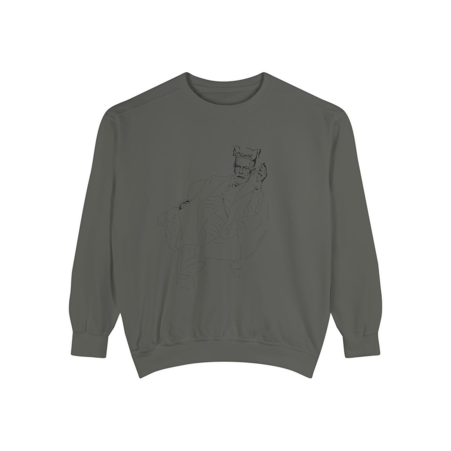 Sketch King Portrait Sweatshirt — Minimal Line Art Crewneck